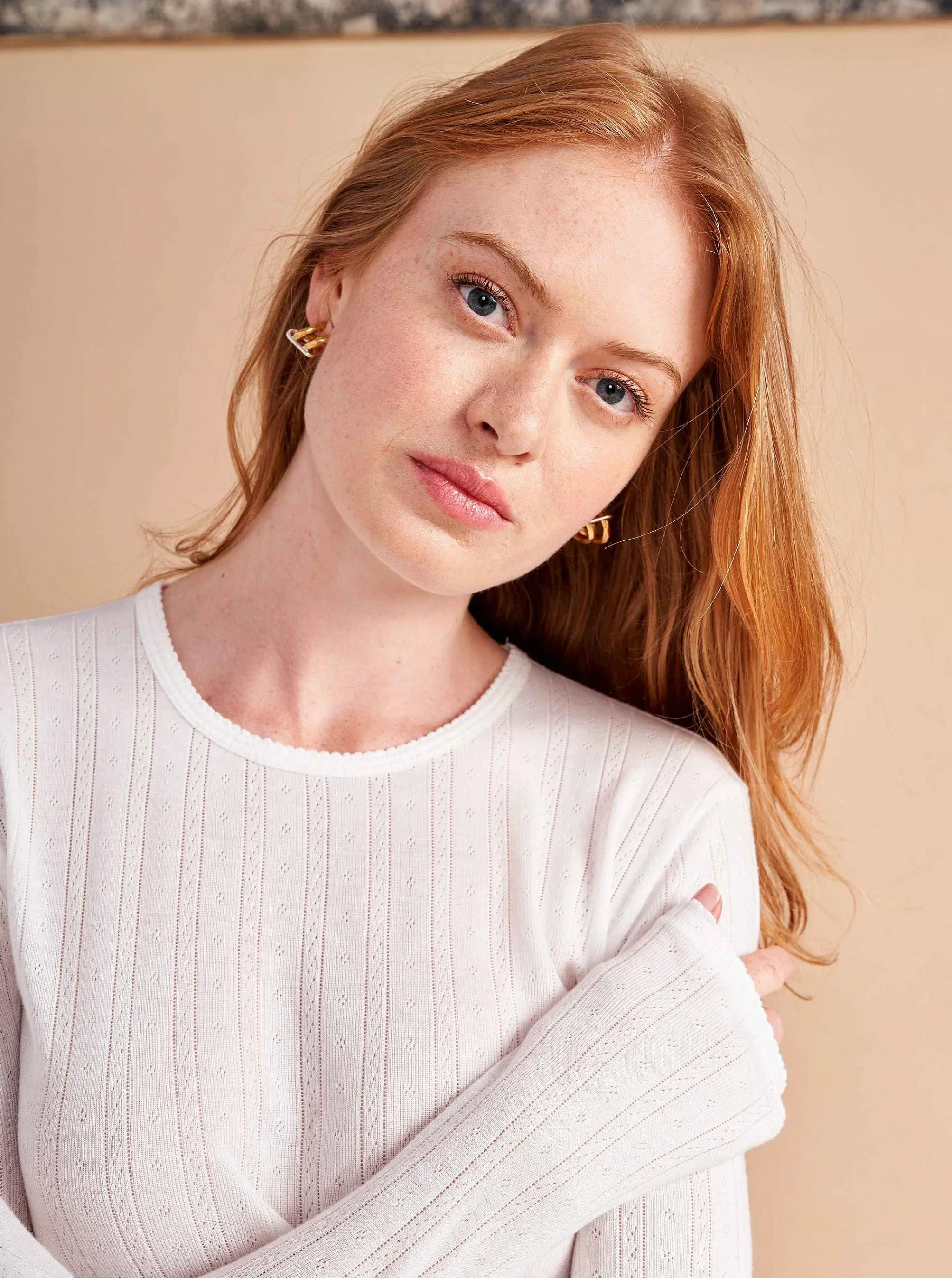 La Ligne Tees*Pointelle Long Sleeve Tee Ivory