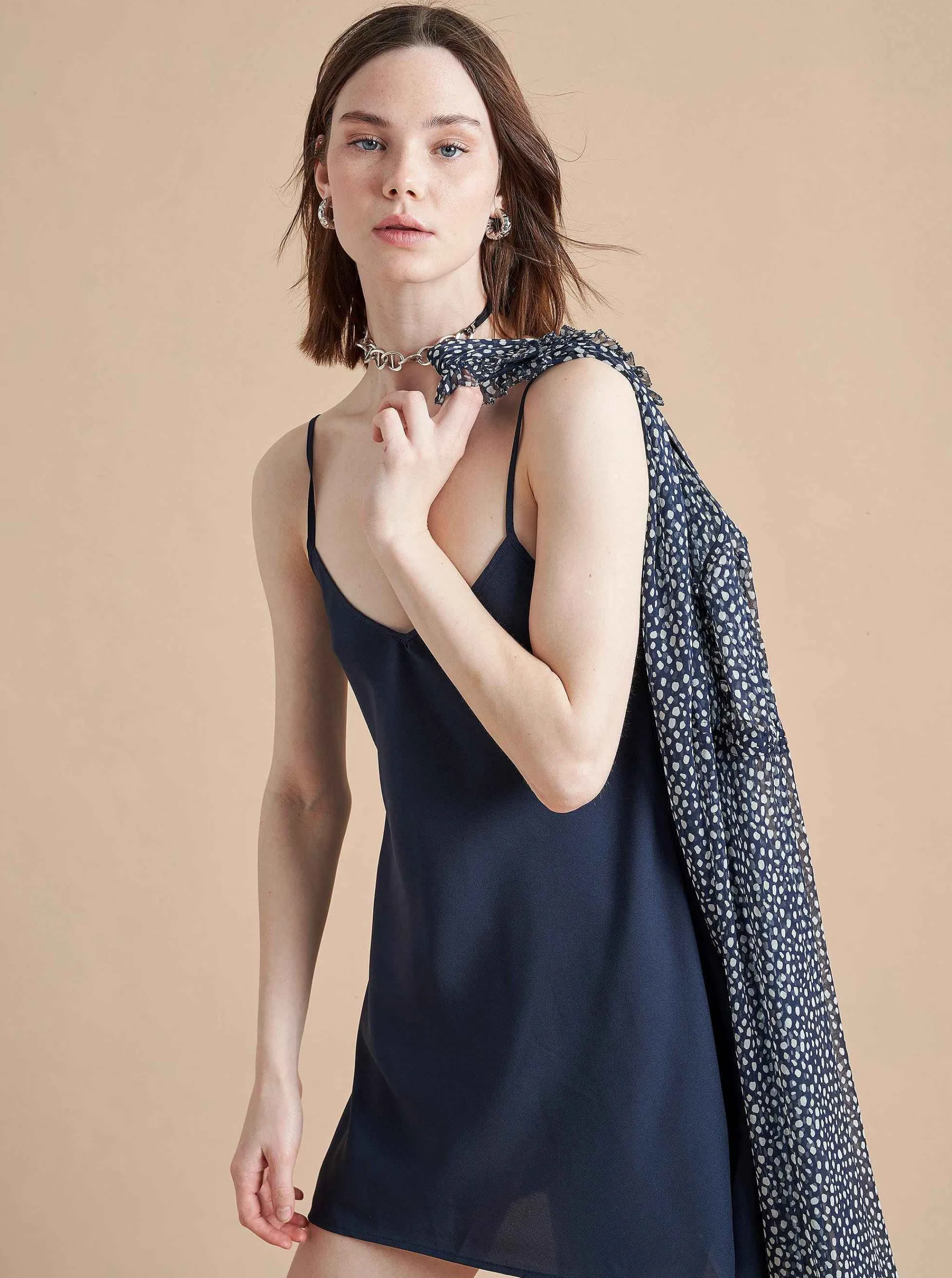 La Ligne Midi Dresses*Aleksandra Dress Navy/White-Dot
