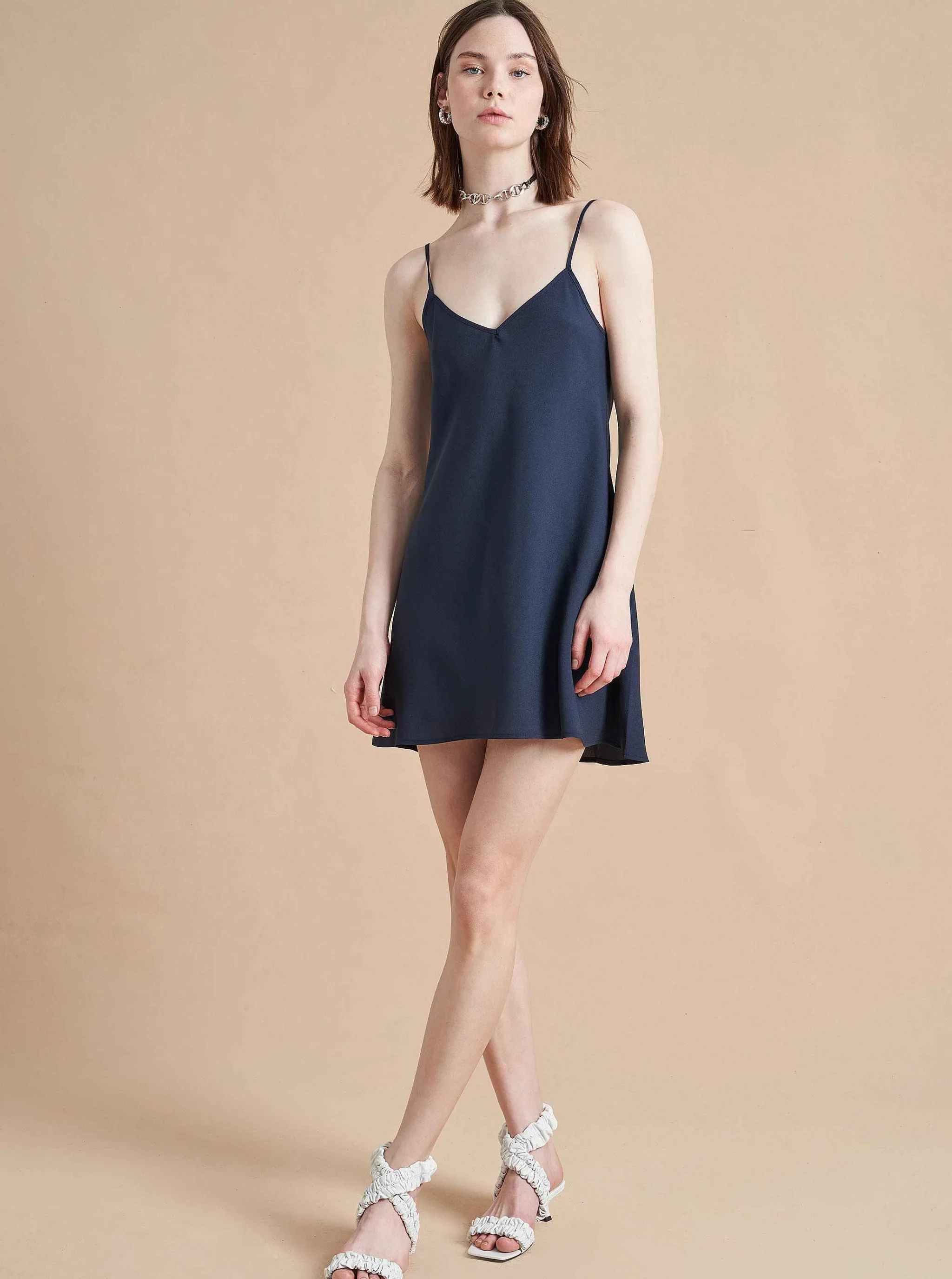 La Ligne Midi Dresses*Aleksandra Dress Navy/White-Dot