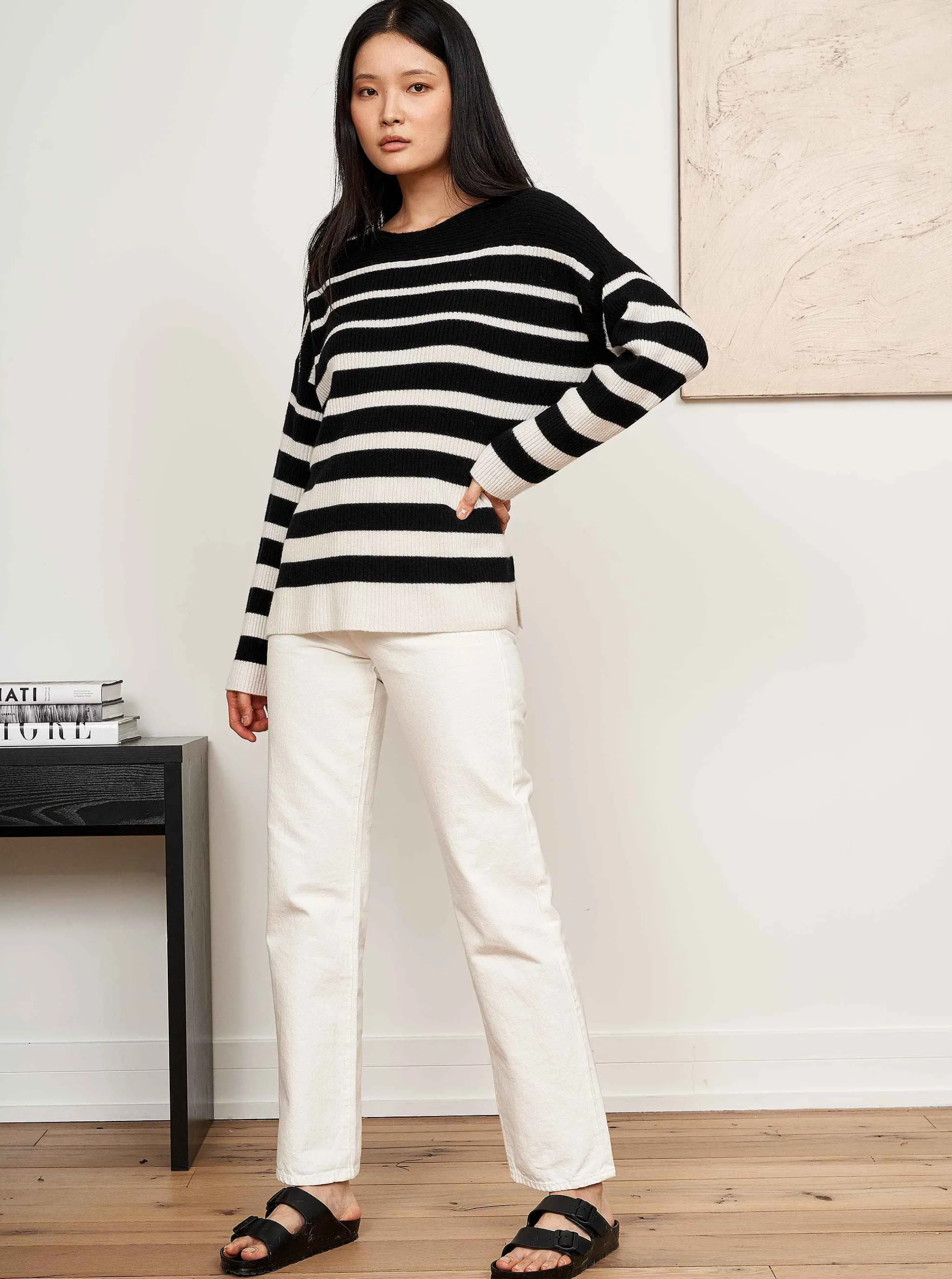 La Ligne Sweaters*Charlotte Sweater Black/Cream