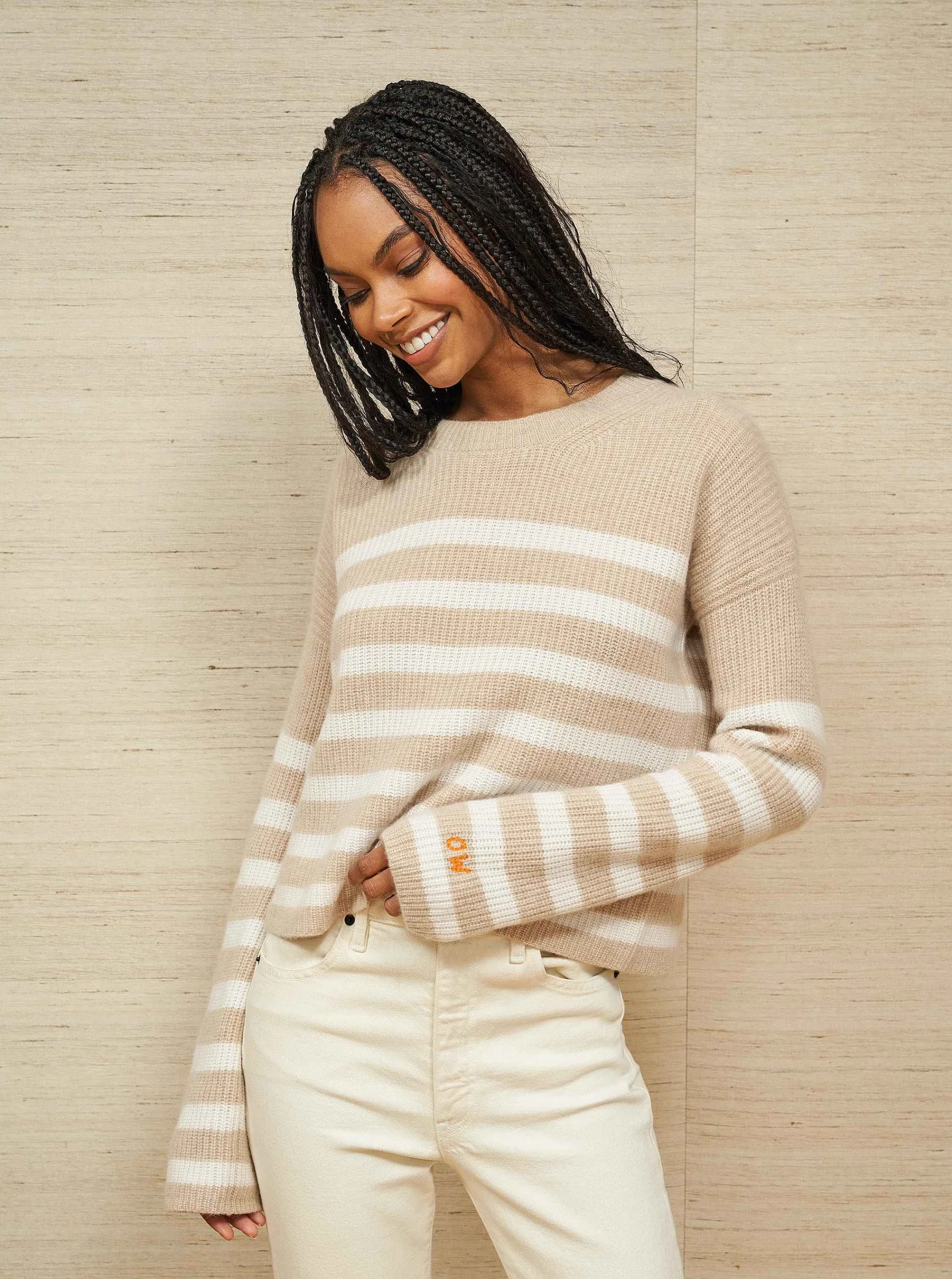 La Ligne Sweaters*Mini Striped Toujours Sweater Navy/Red