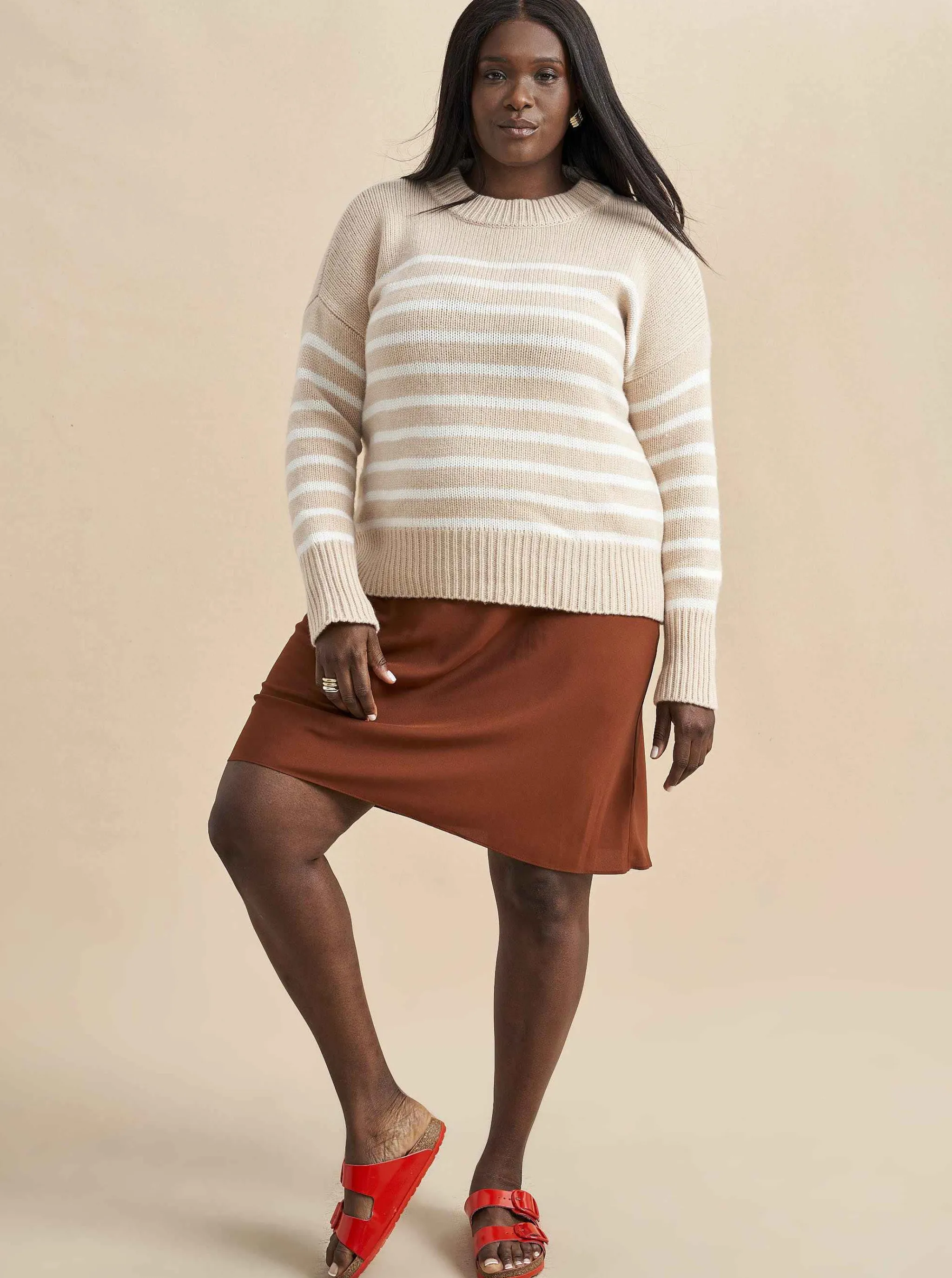 La Ligne Sweaters*Marin Sweater Camel/Cream