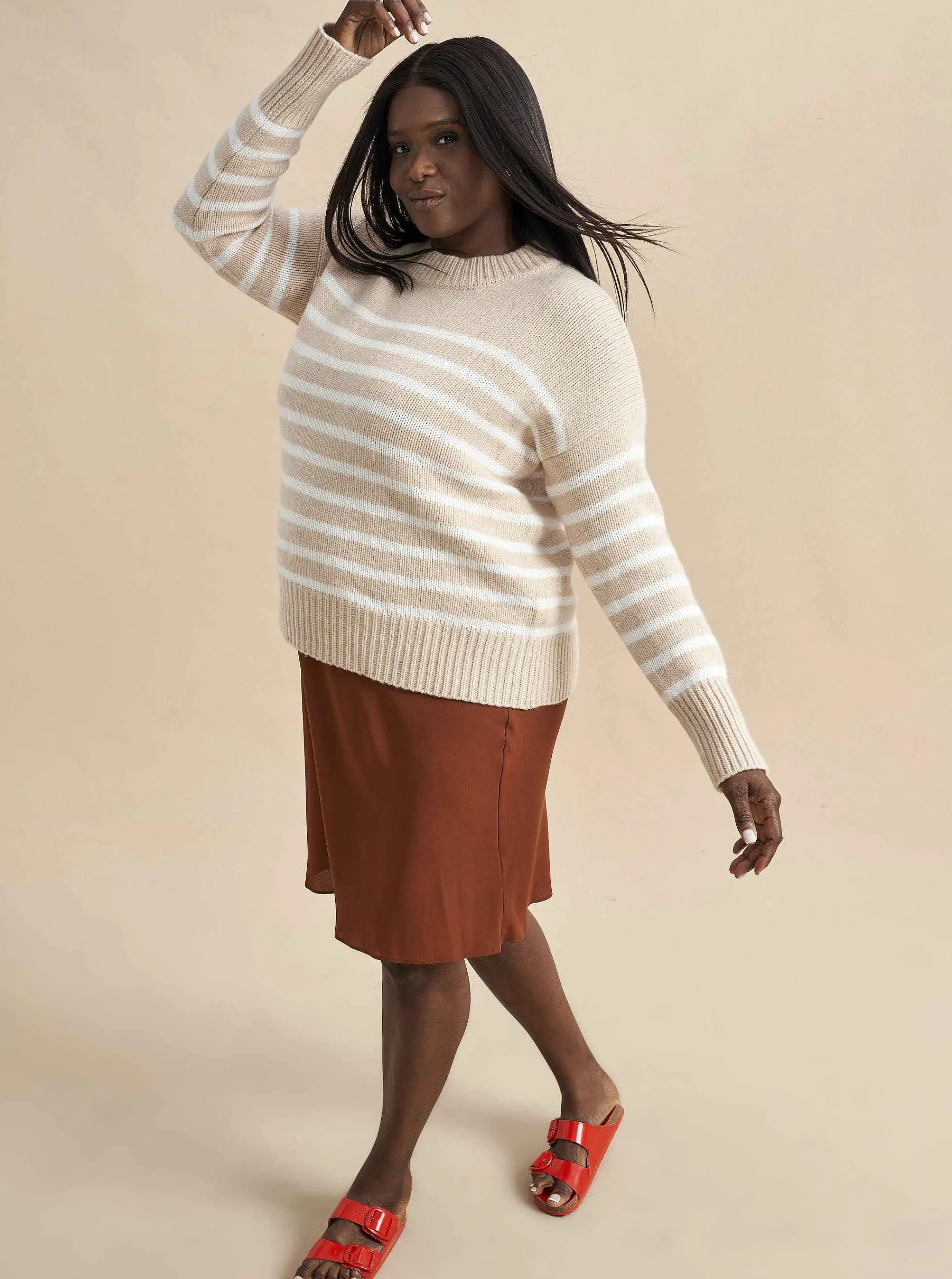 La Ligne Sweaters*Marin Sweater Camel/Cream
