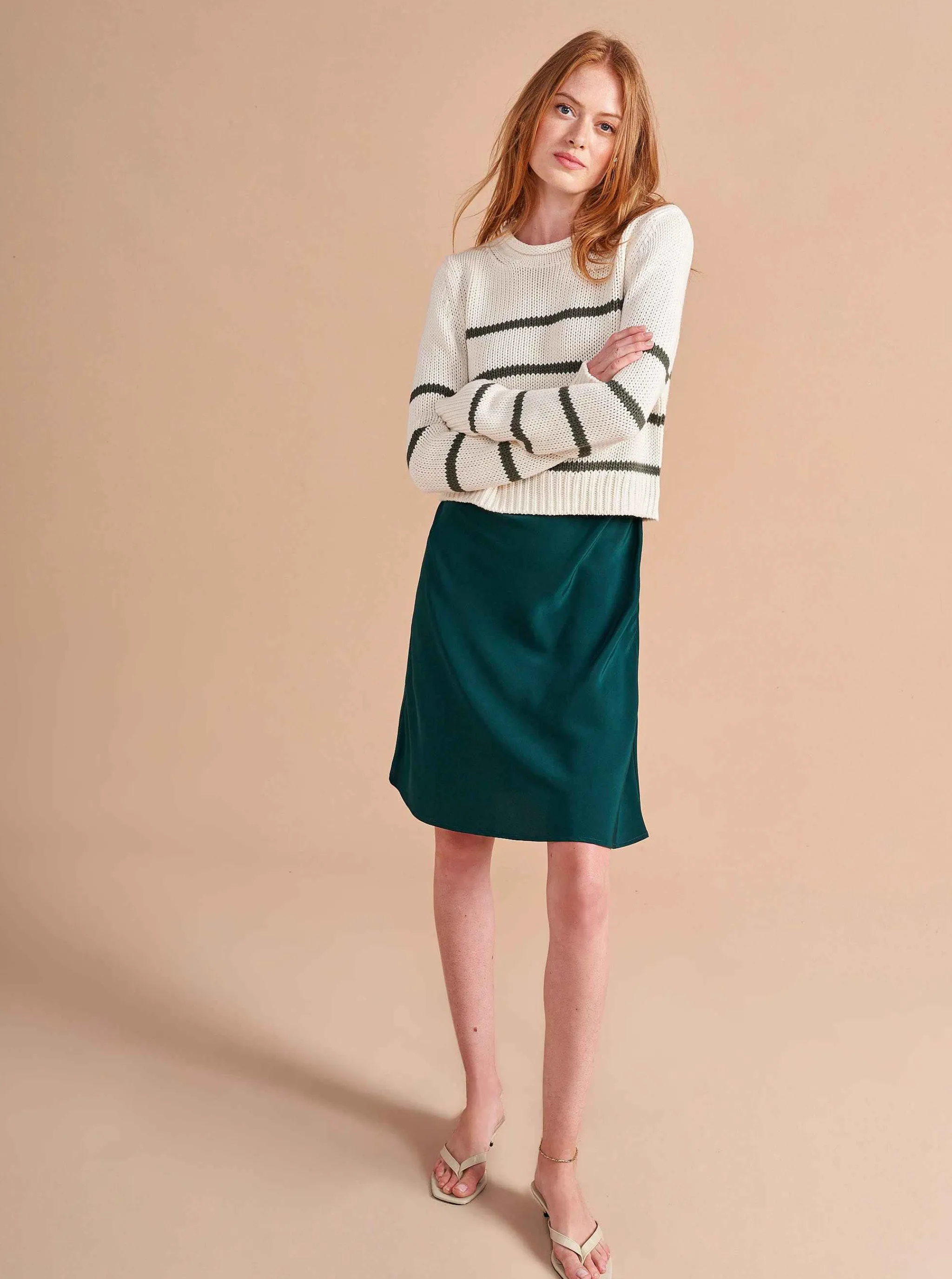La Ligne Sweaters*Mini Marina Sweater Ivory/Army