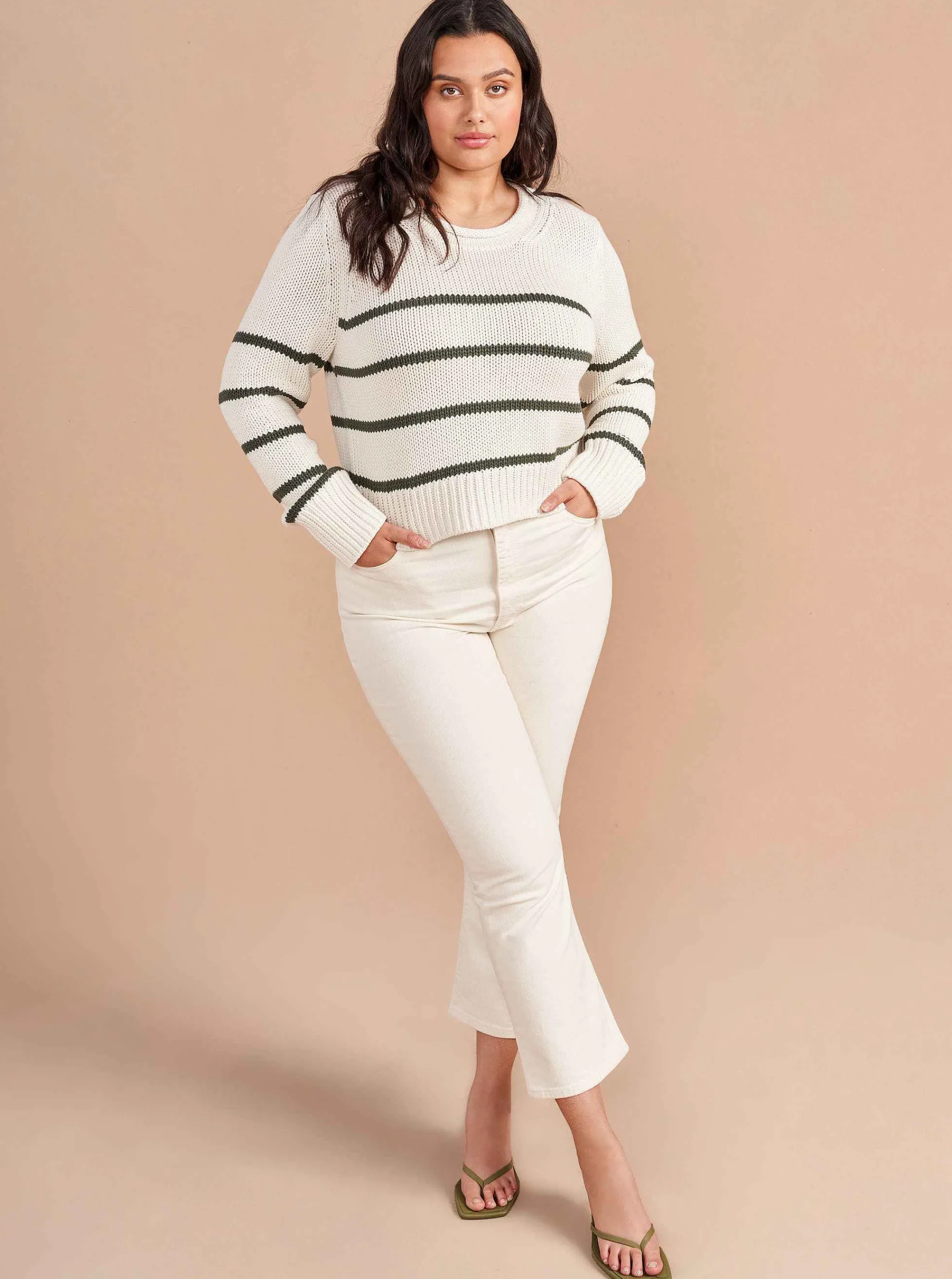 La Ligne Sweaters*Mini Marina Sweater Ivory/Army