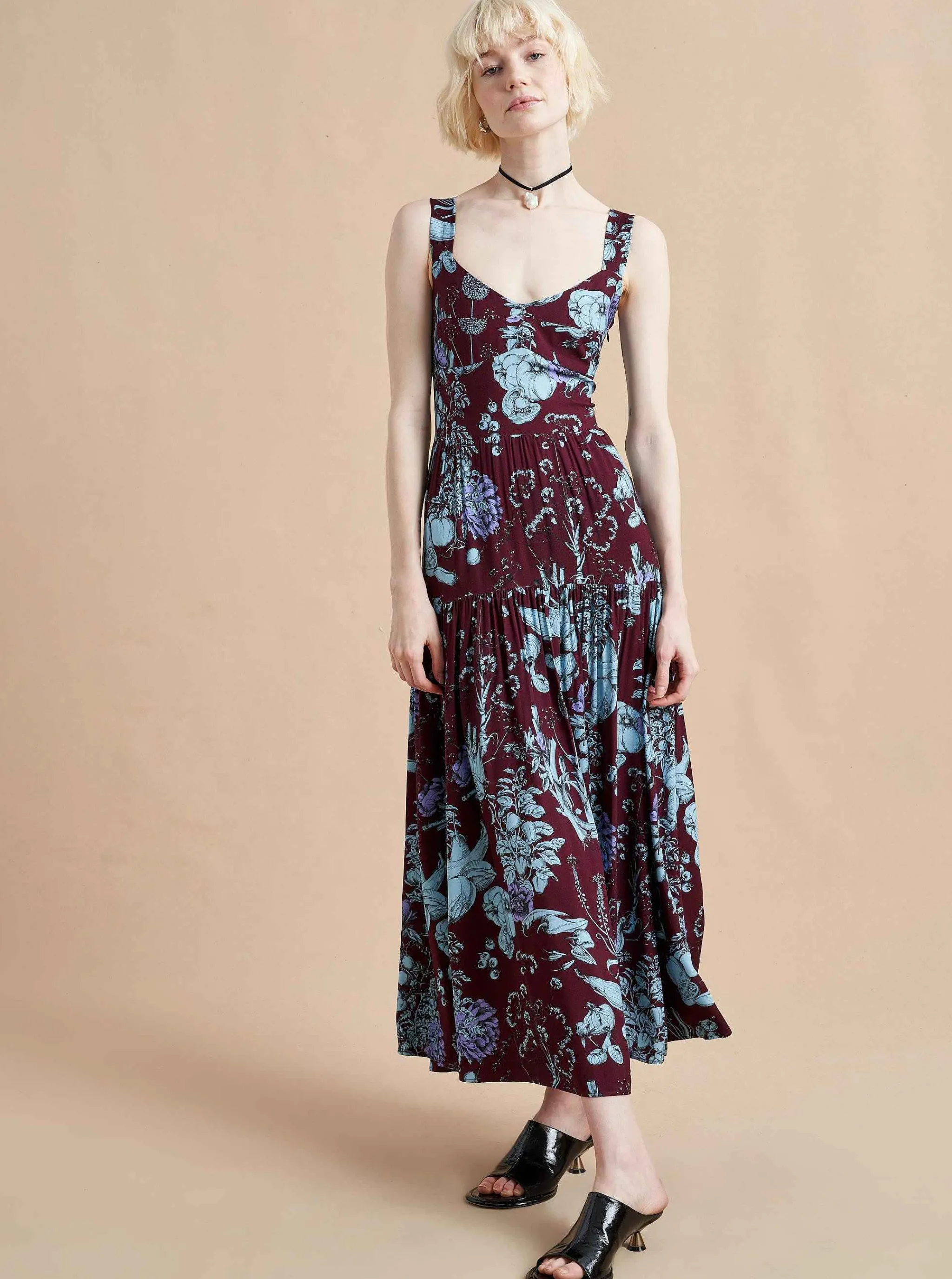 La Ligne Maxi Dresses*Laura Lee Dress Burgundy Toile