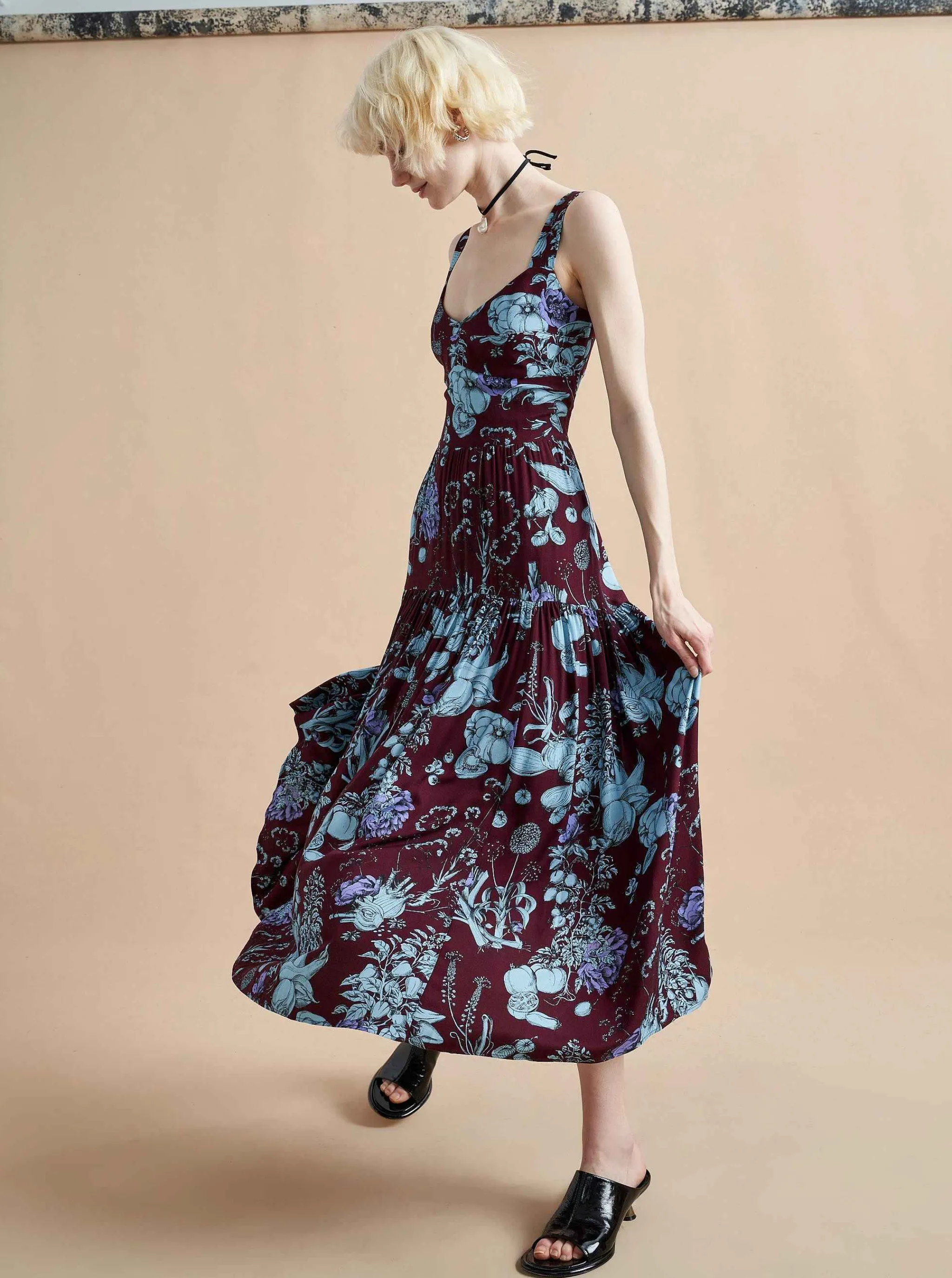 La Ligne Maxi Dresses*Laura Lee Dress Burgundy Toile