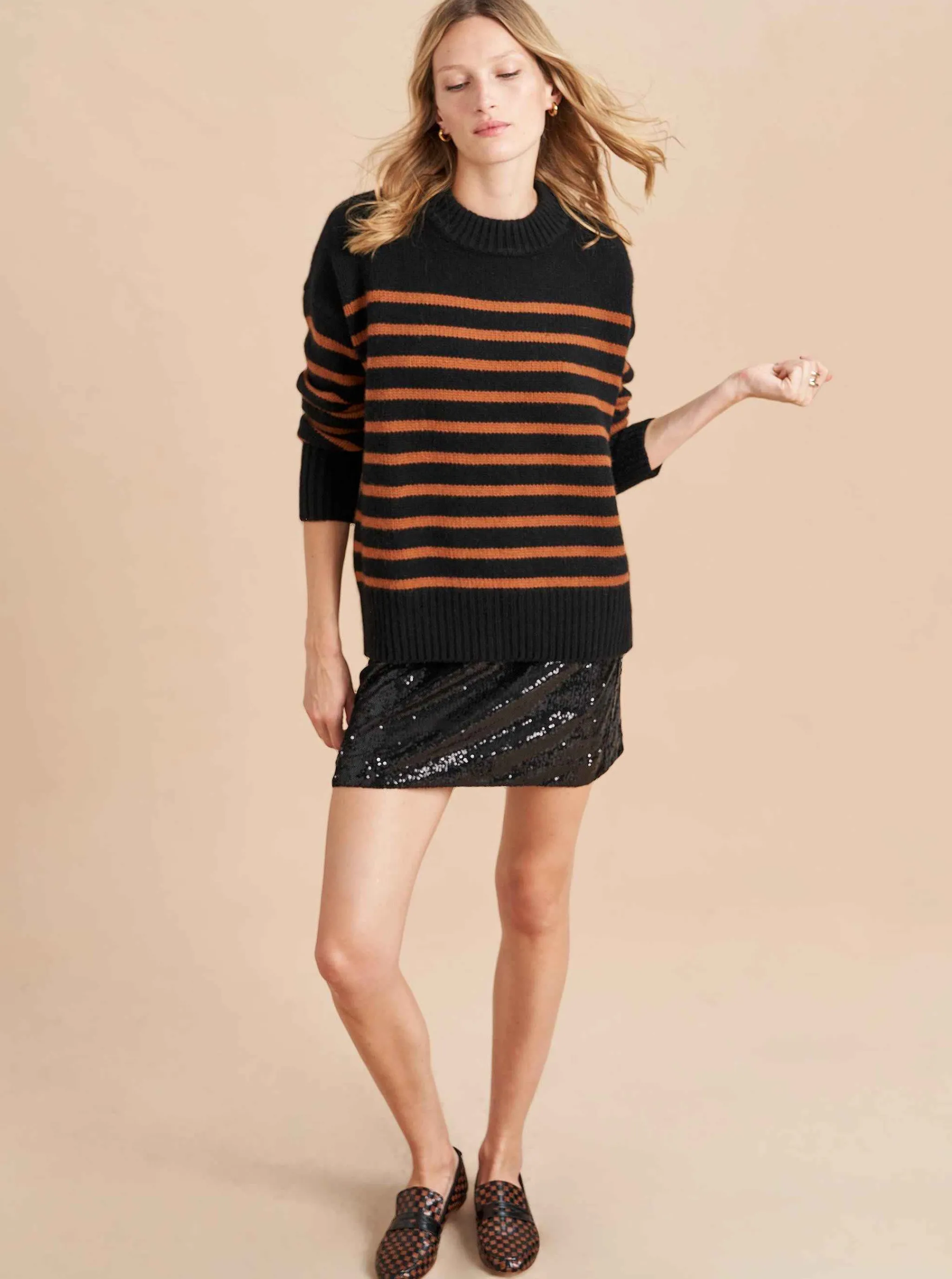 La Ligne Sweaters*Marin Sweater Black/Cognac