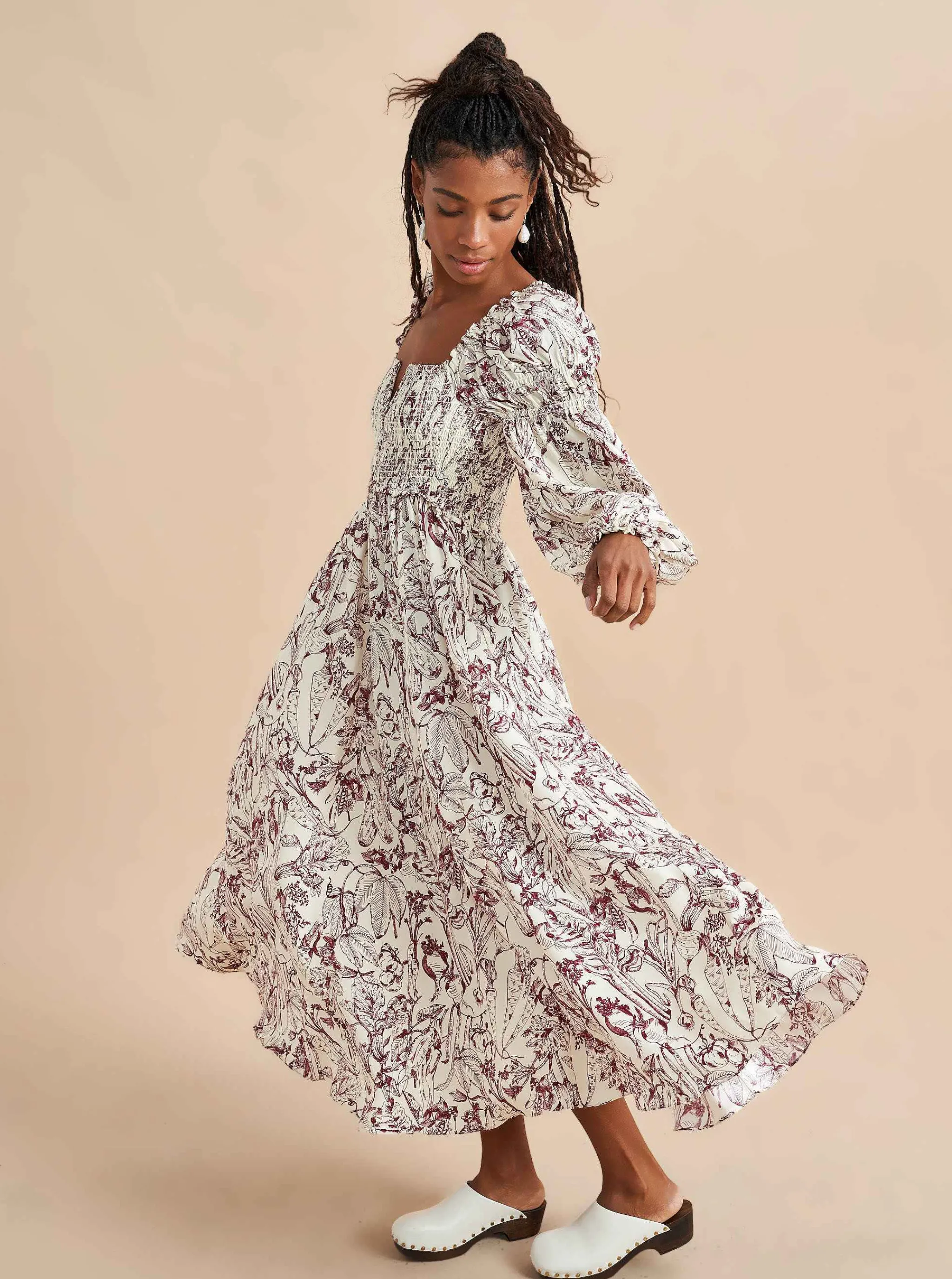 La Ligne Midi Dresses*Bettina Dress Burgundy Toile