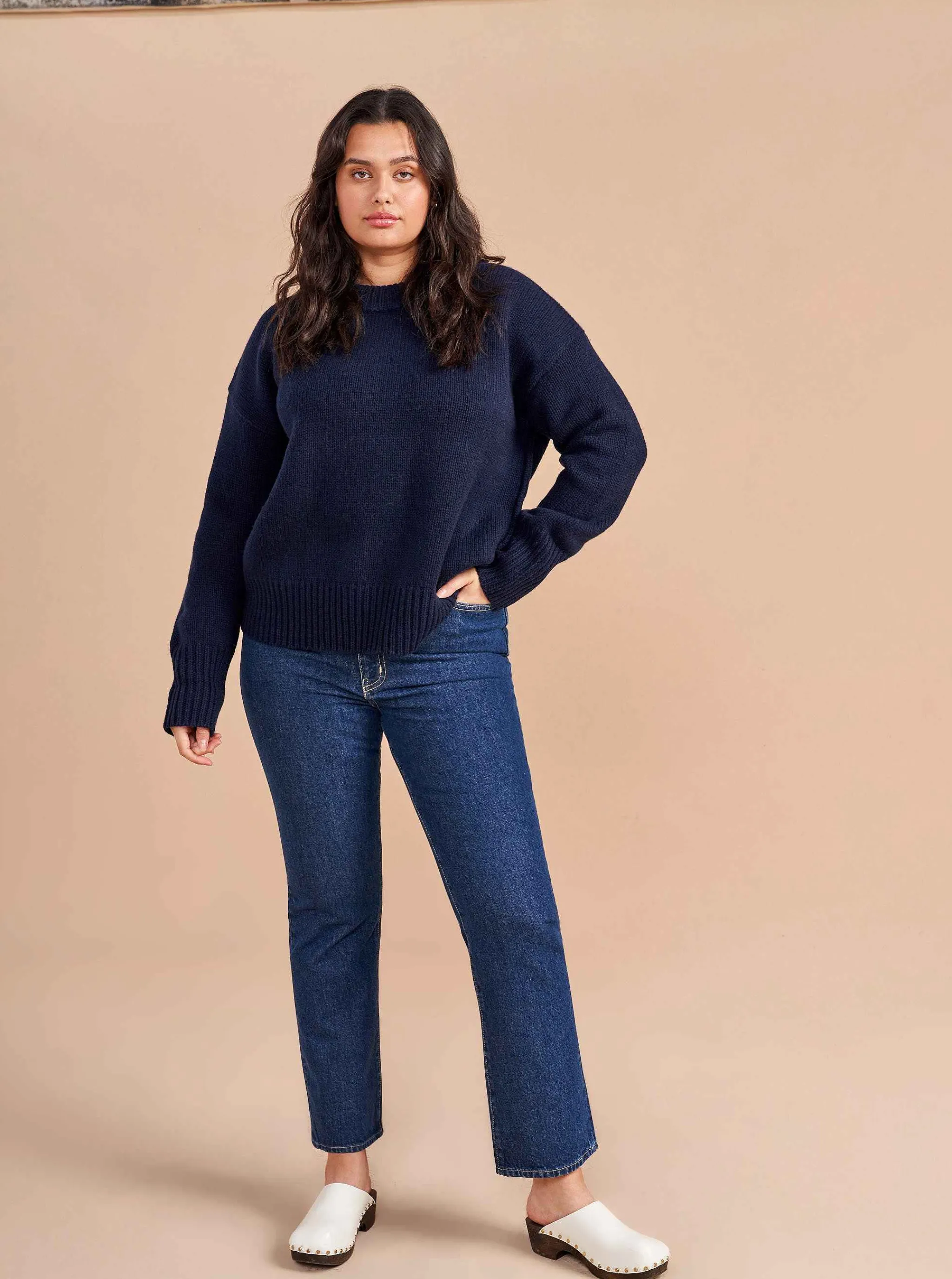 La Ligne Sweaters*Solid Marin Sweater Navy