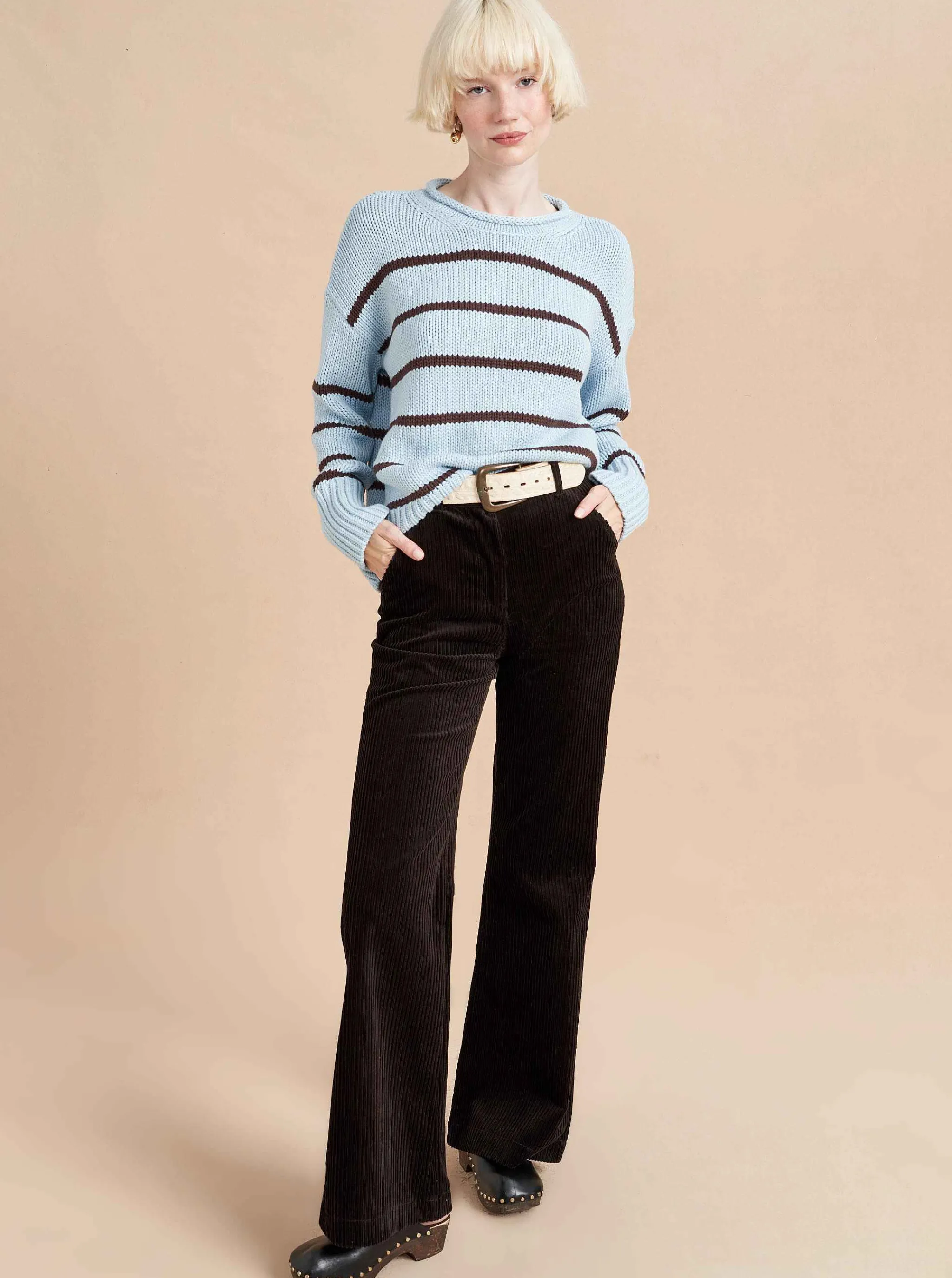 La Ligne Sweaters*Marina Sweater Sky/Chocolate