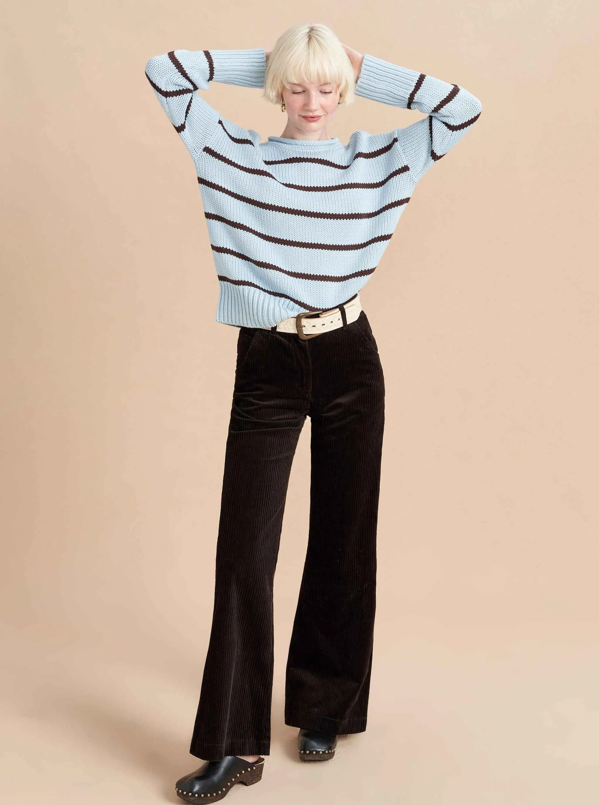 La Ligne Sweaters*Marina Sweater Sky/Chocolate
