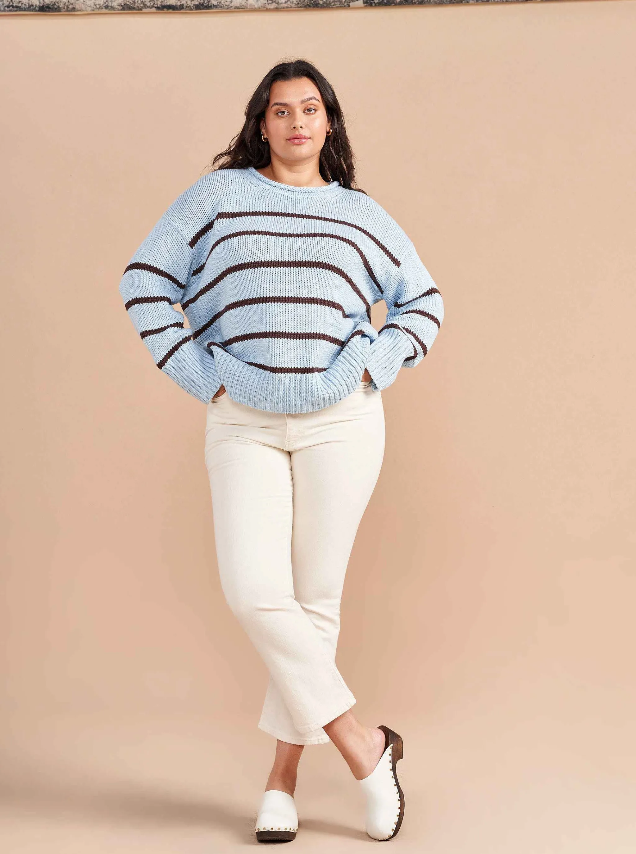 La Ligne Sweaters*Marina Sweater Sky/Chocolate