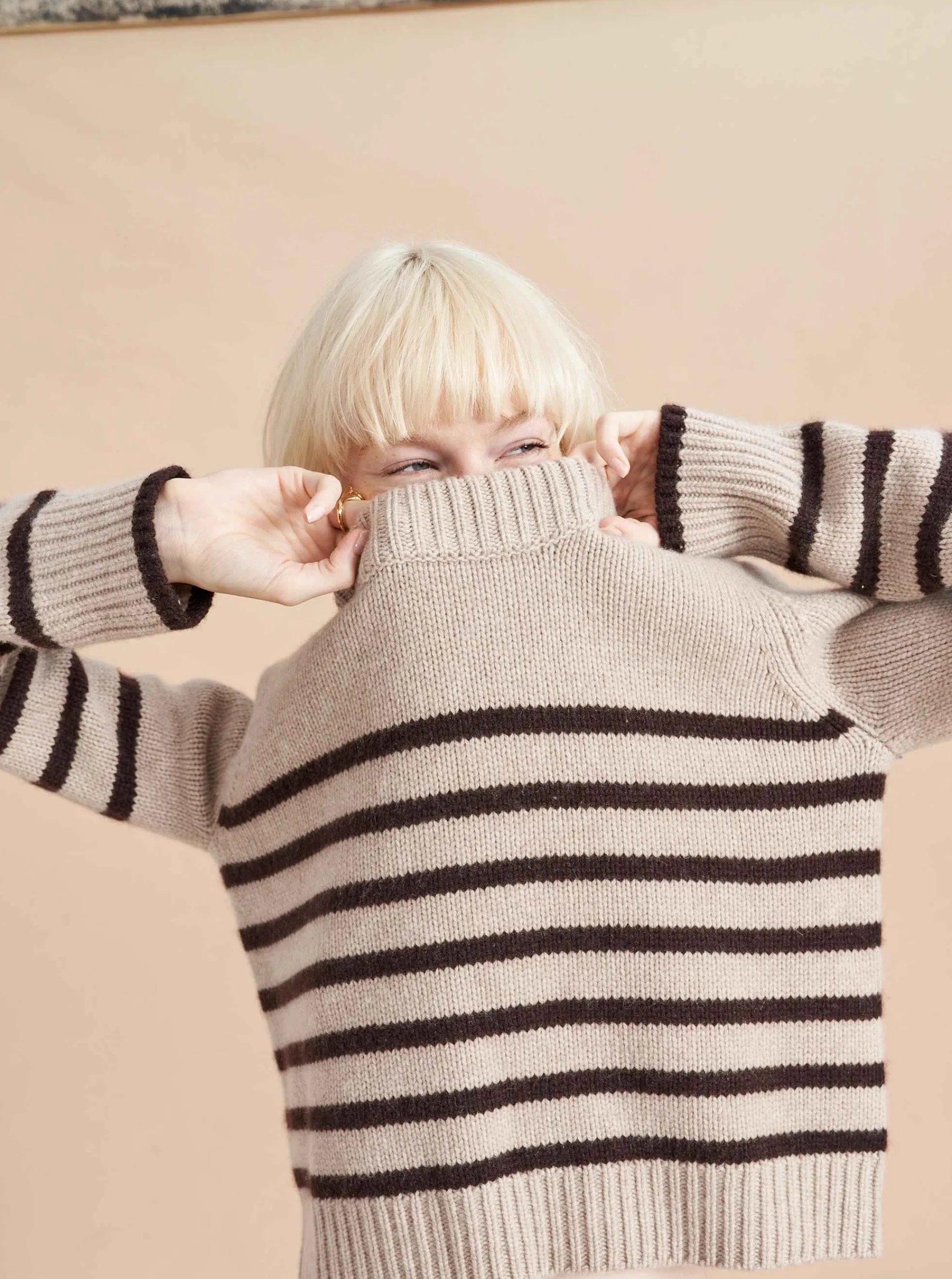 La Ligne Sweaters*Mini Marin Sweater Tan/Chocolate