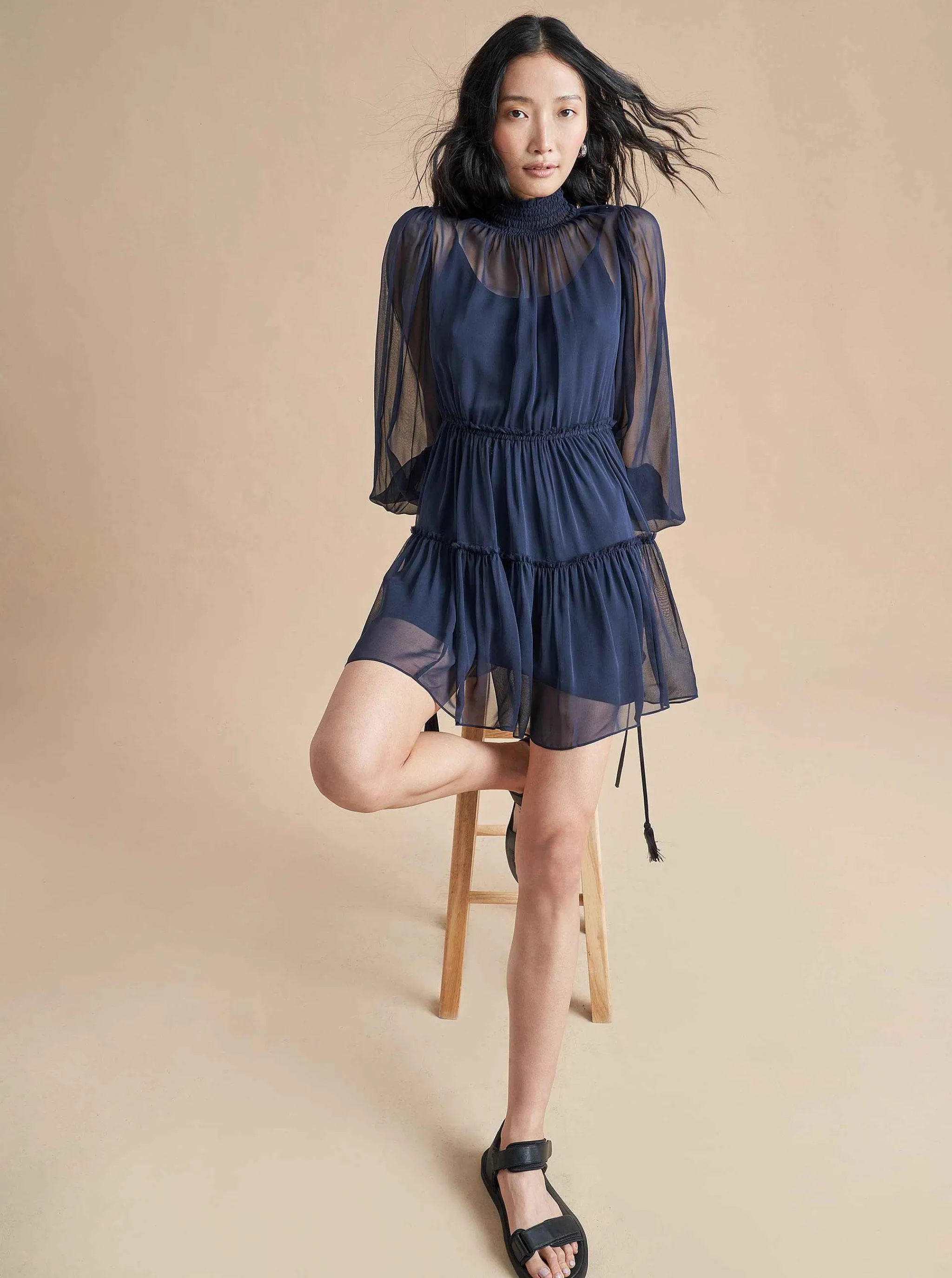 La Ligne Mini Dresses*Chiara Dress Navy