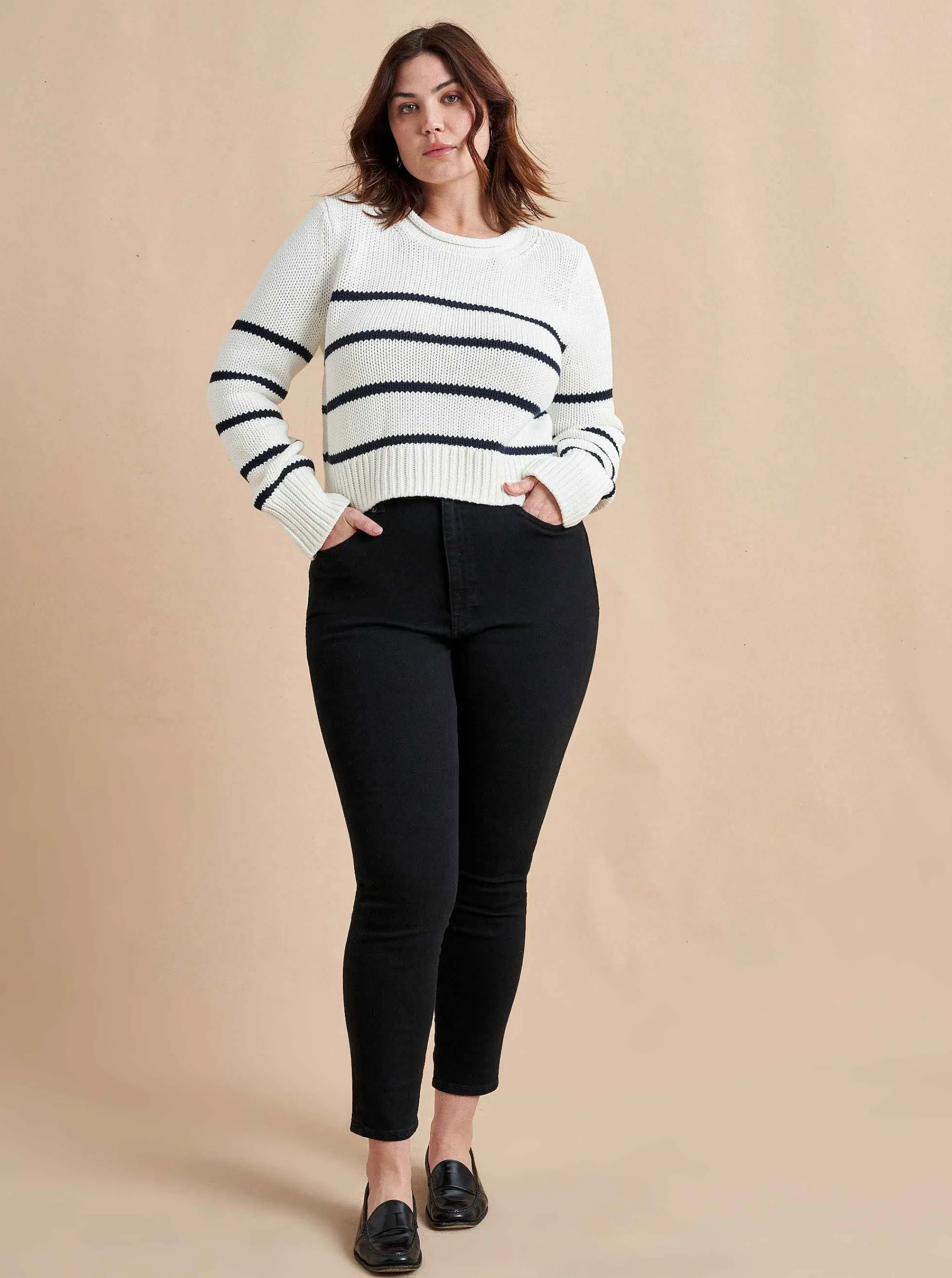 La Ligne Sweaters*Mini Marina Sweater Ivory/Navy
