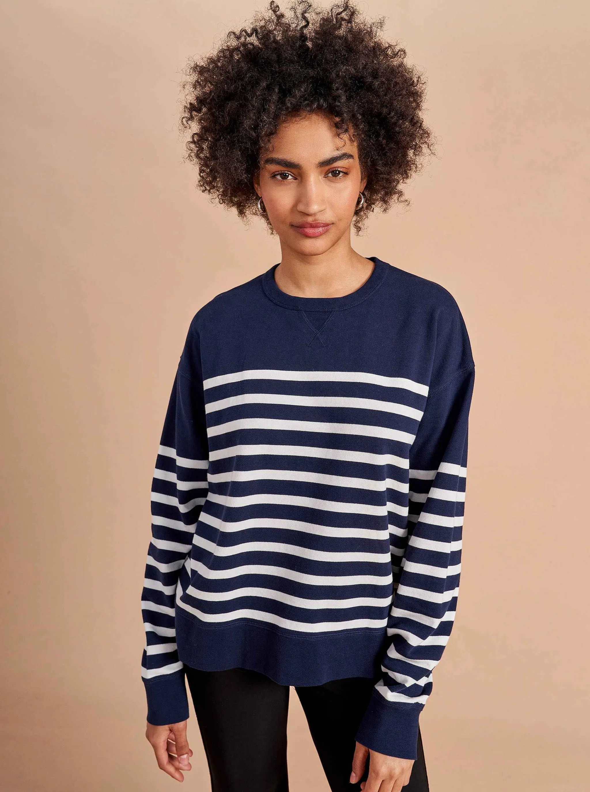 La Ligne Sweatshirts & Hoodies*James Sweatshirt Navy/Ivory