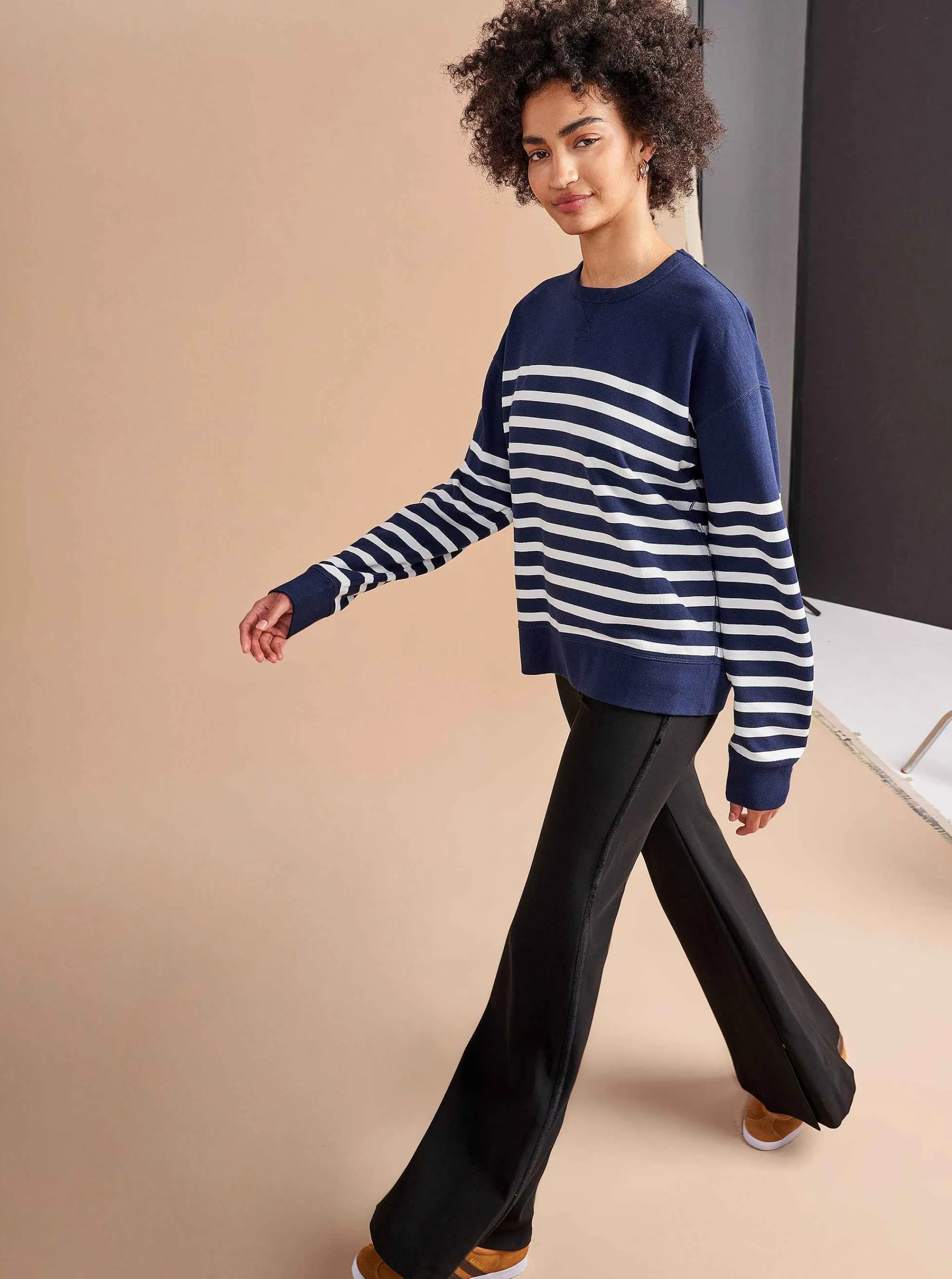 La Ligne Sweatshirts & Hoodies*James Sweatshirt Navy/Ivory
