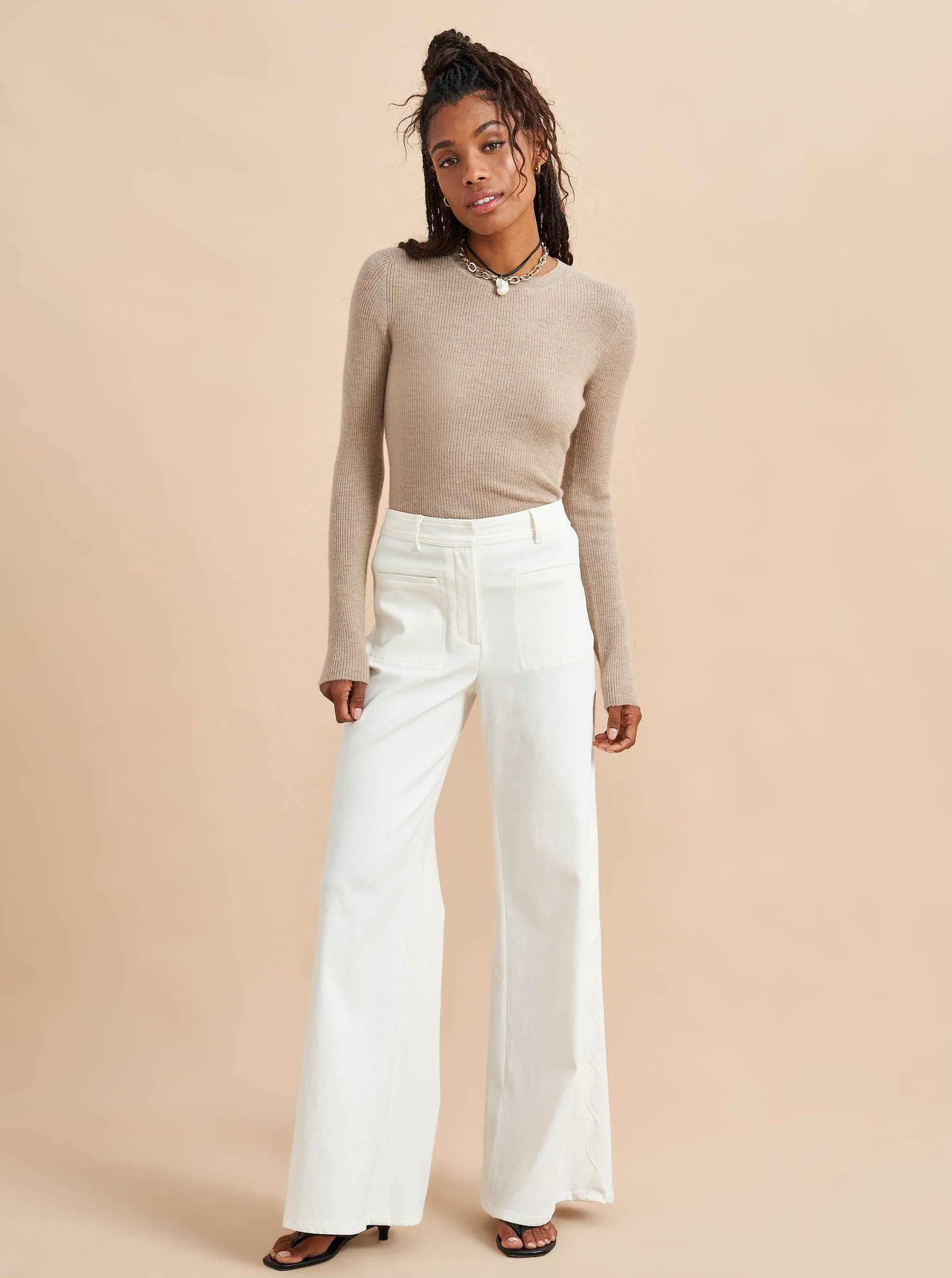 La Ligne Sweaters*Fine Line Sweater Tan