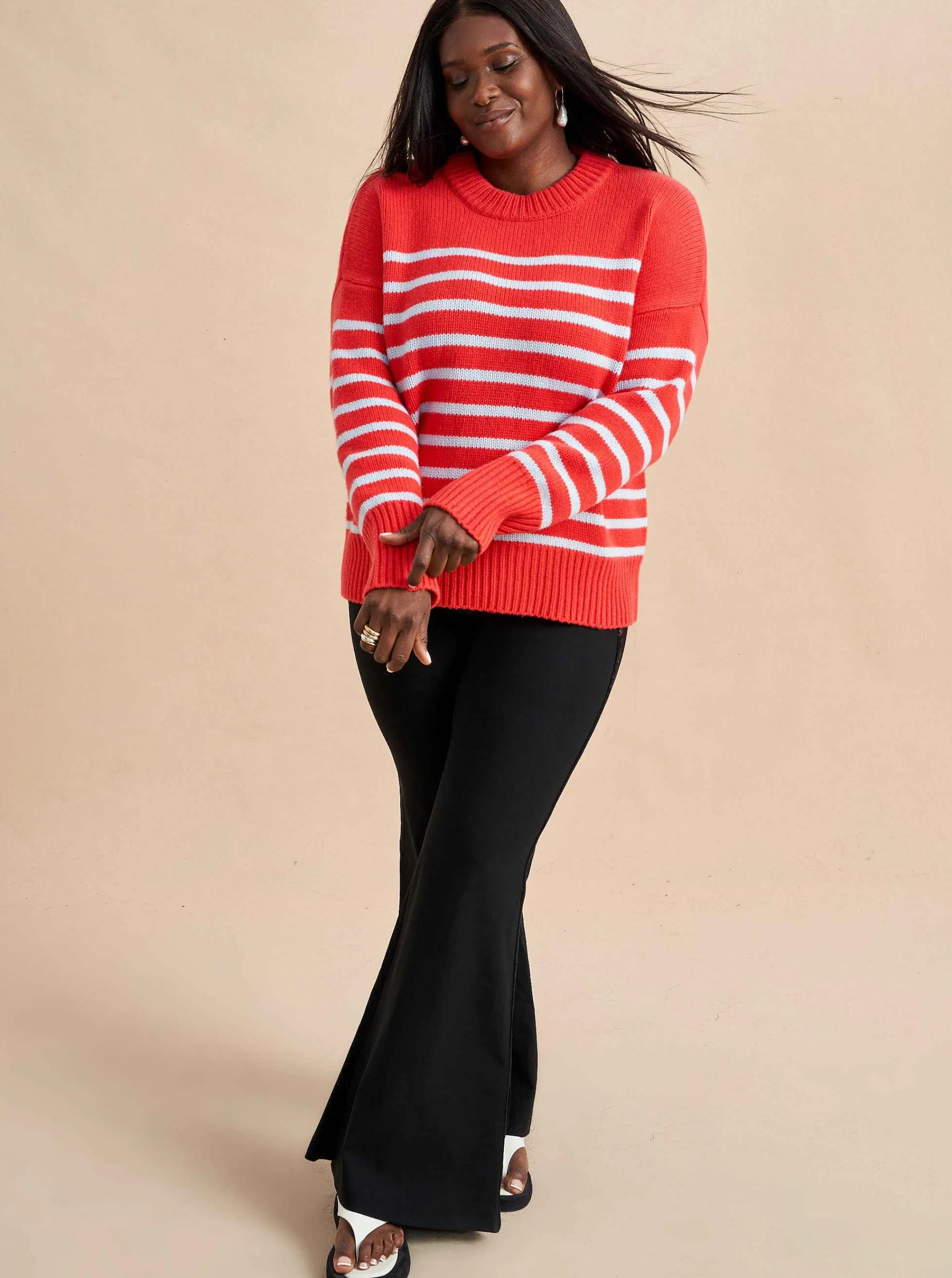 La Ligne Sweaters*Marin Sweater Coral/Periwinkle