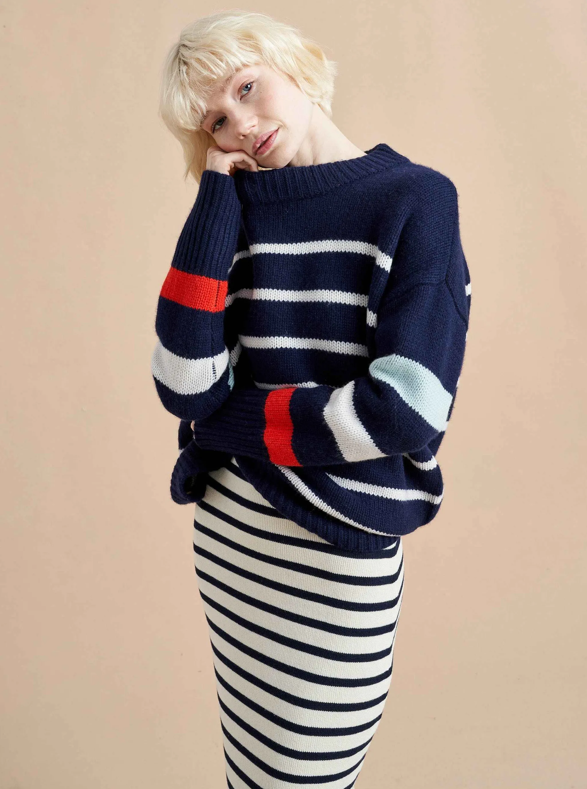 La Ligne Sweaters*Marin Sweater Navy/Multi