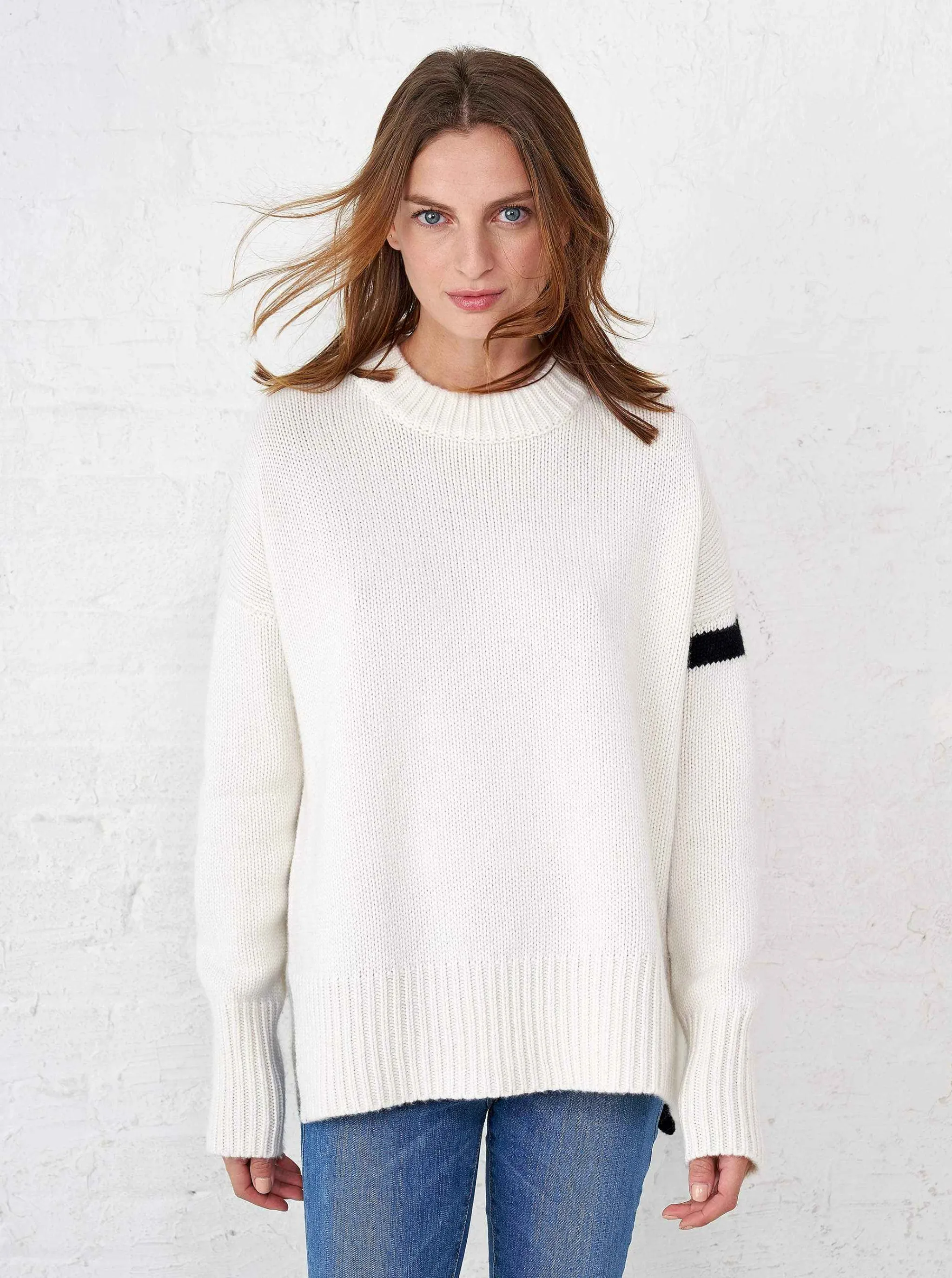 La Ligne Sweaters*Varsity Sweater Cream