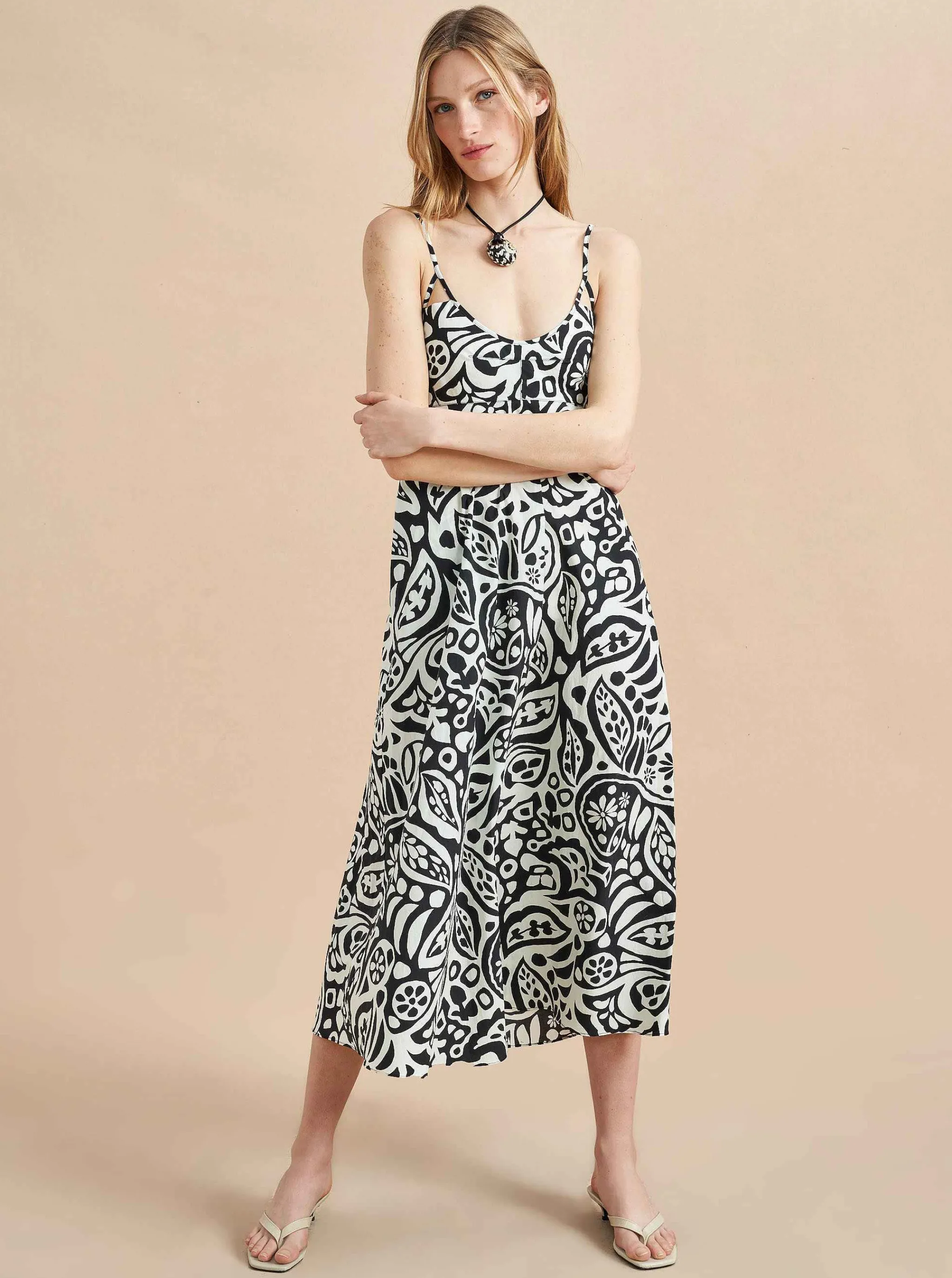 La Ligne Midi Dresses*Portia Dress Black/White