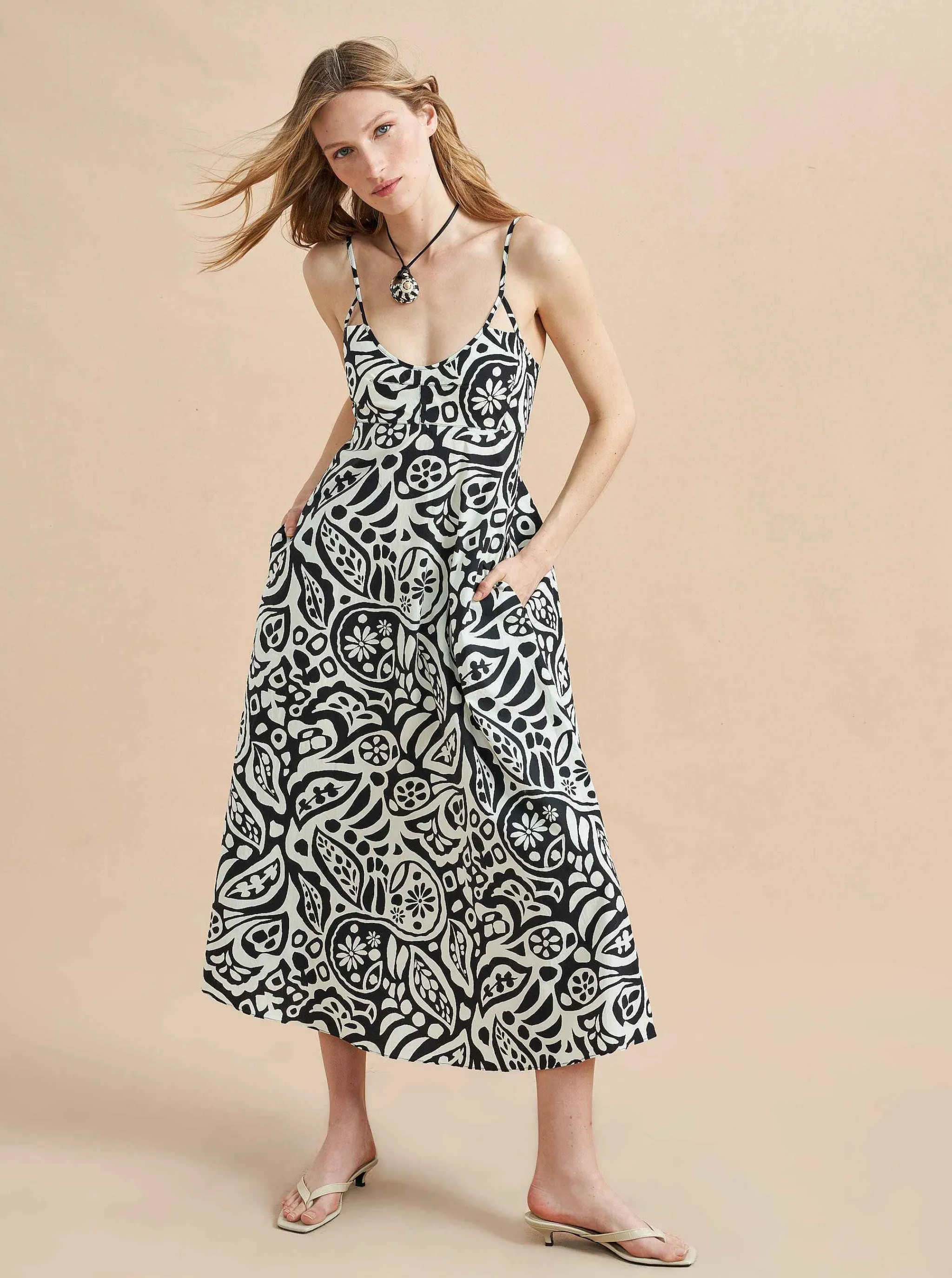 La Ligne Midi Dresses*Portia Dress Black/White