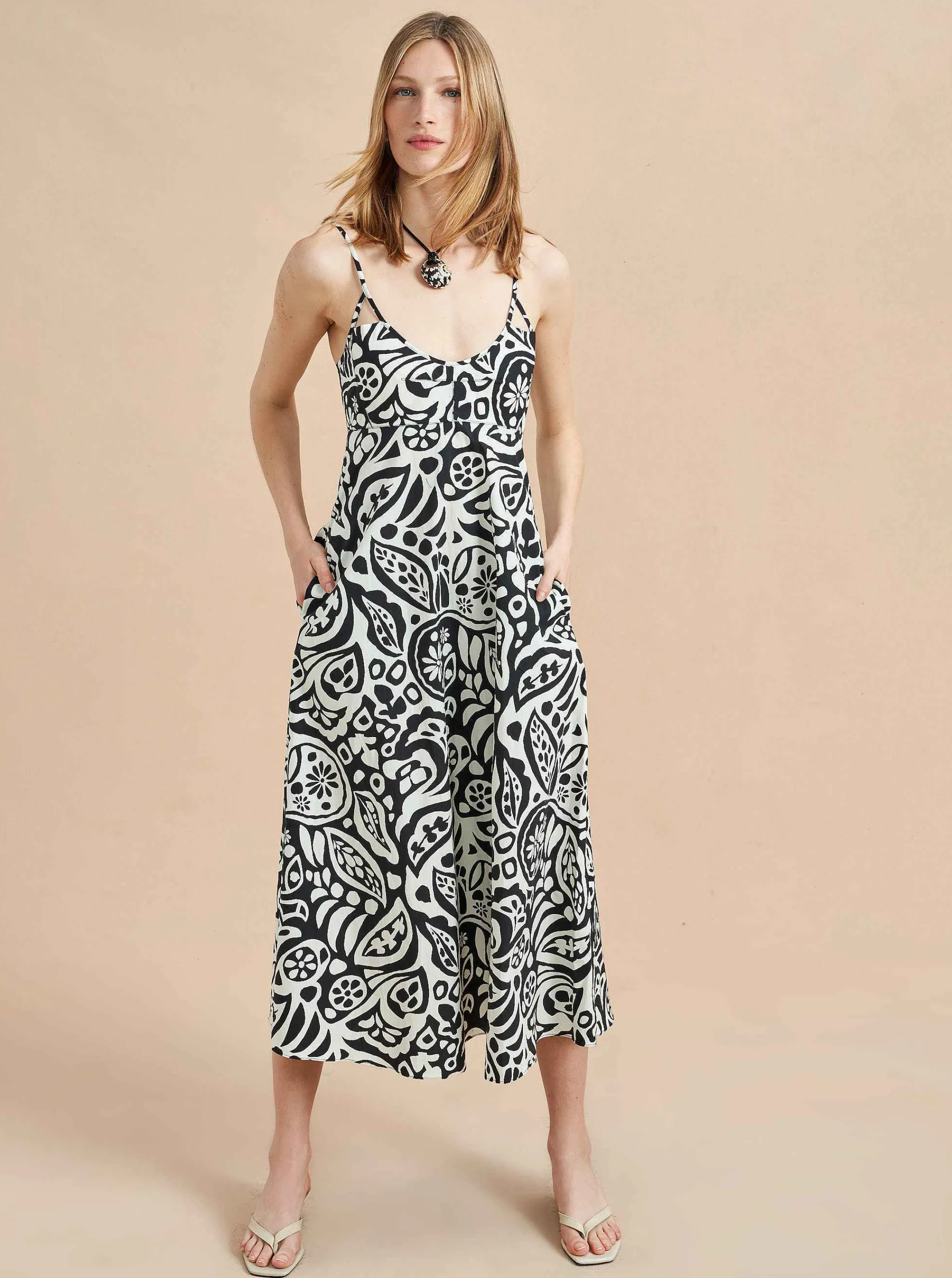 La Ligne Midi Dresses*Portia Dress Black/White