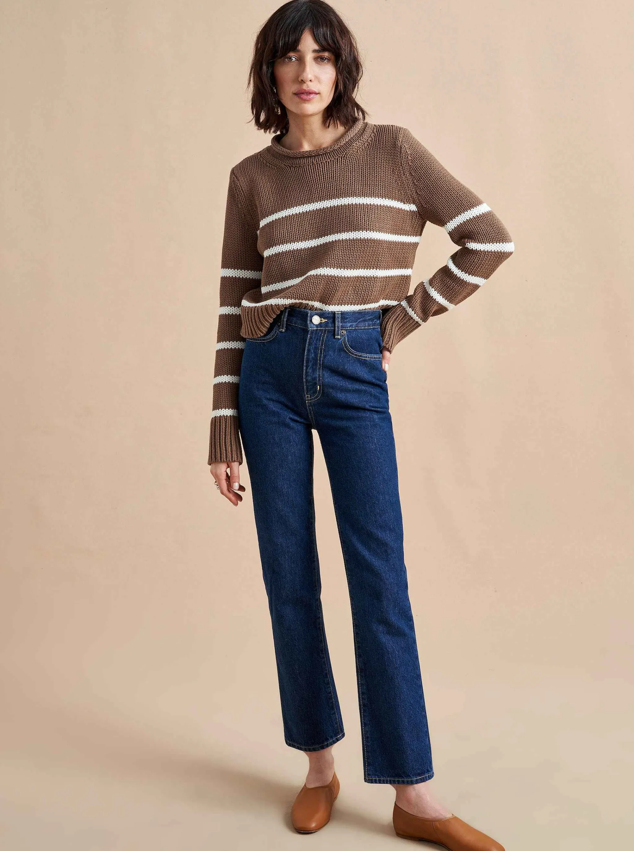 La Ligne Sweaters*Mini Marina Sweater Tan/Cream