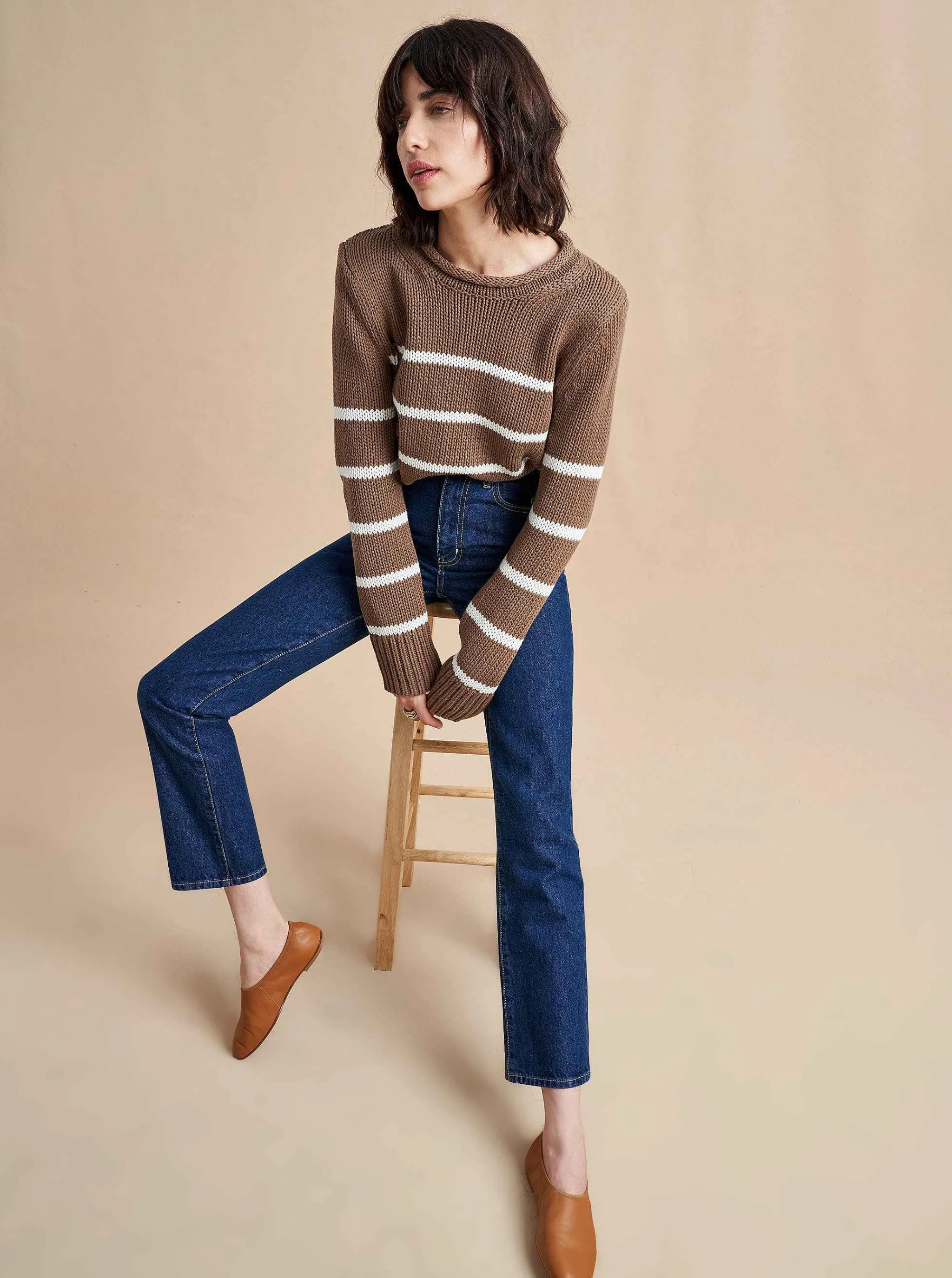 La Ligne Sweaters*Mini Marina Sweater Tan/Cream
