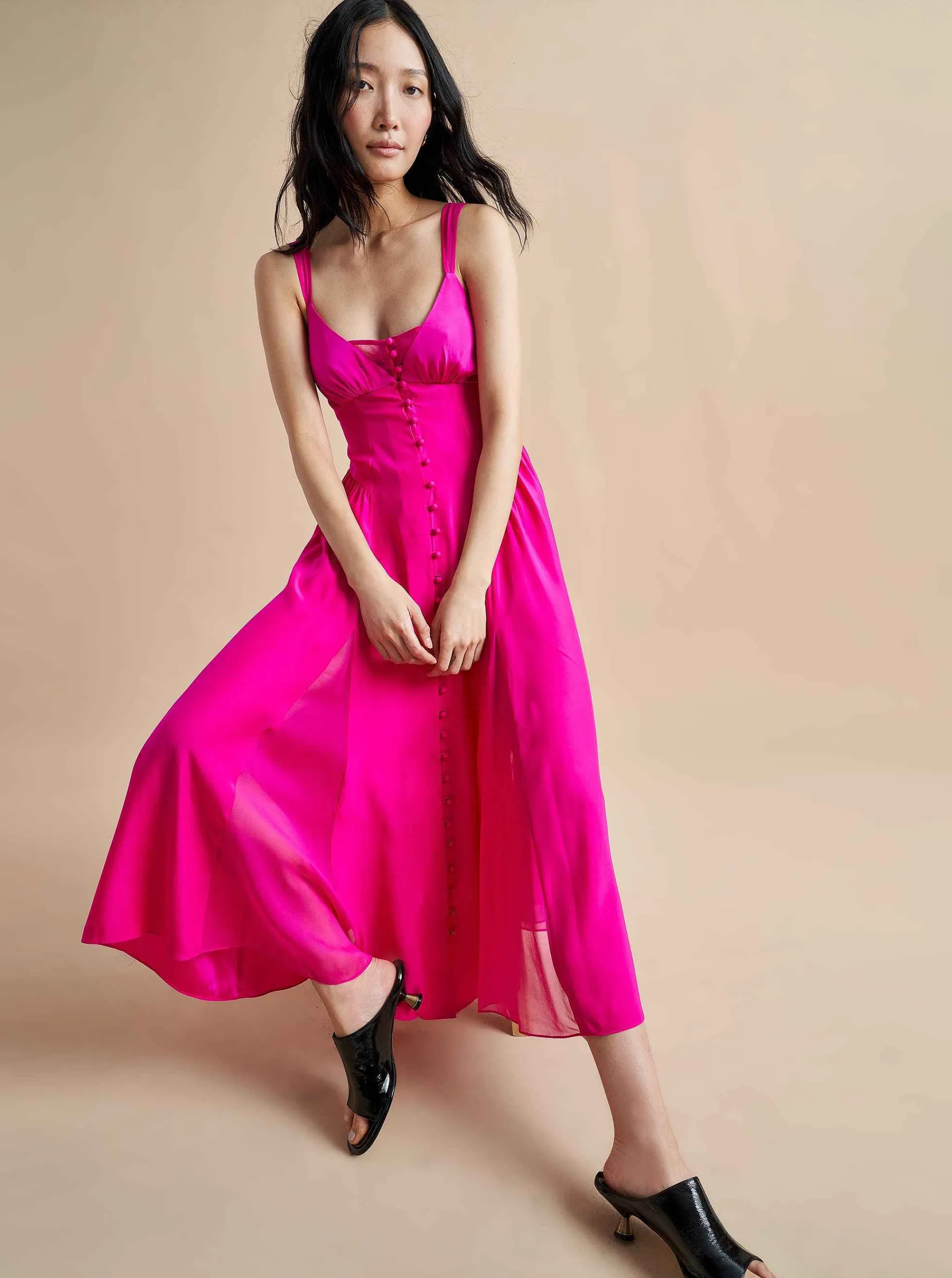 La Ligne Midi Dresses*Paulina Dress Fuchsia
