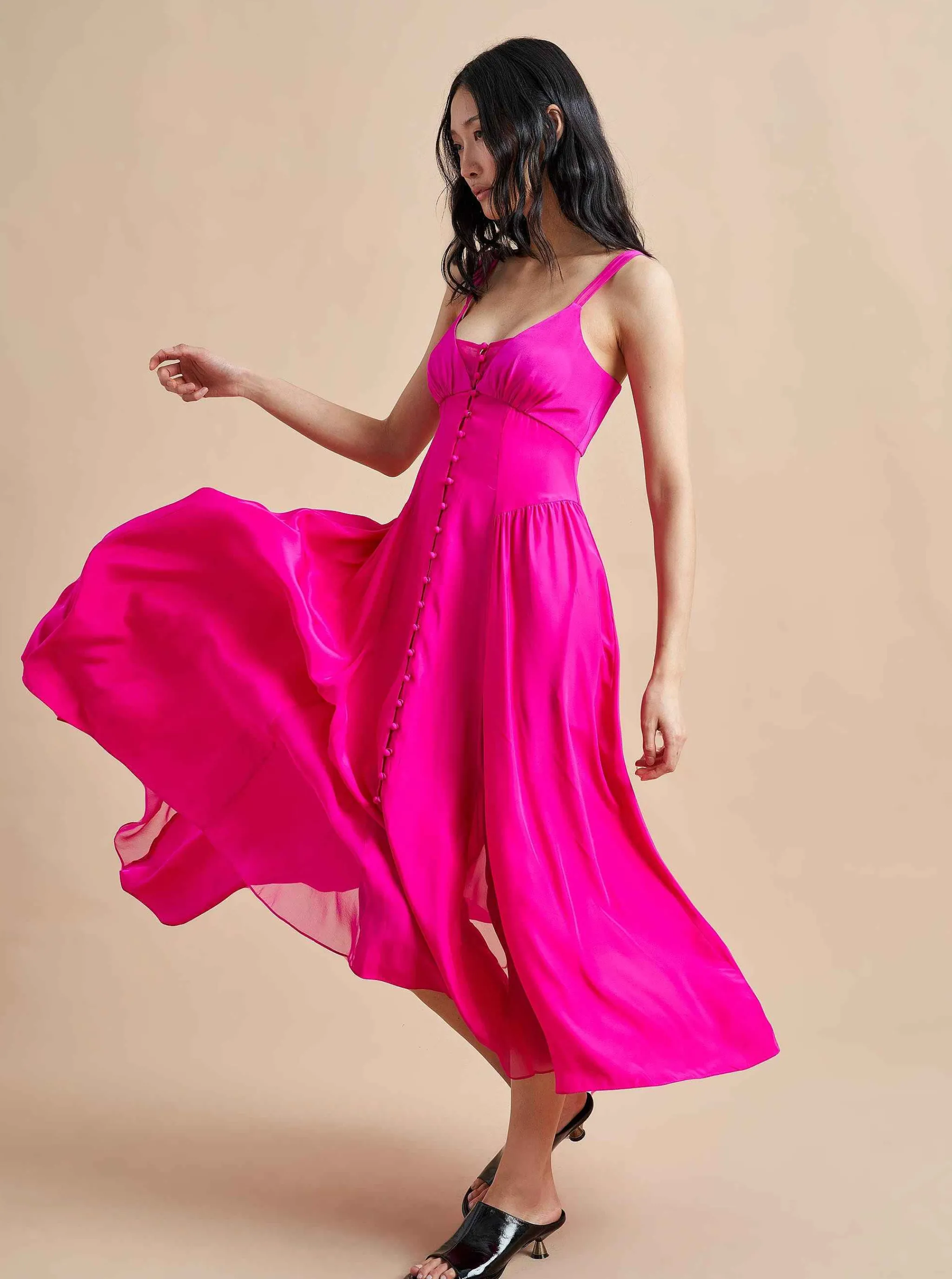 La Ligne Midi Dresses*Paulina Dress Fuchsia