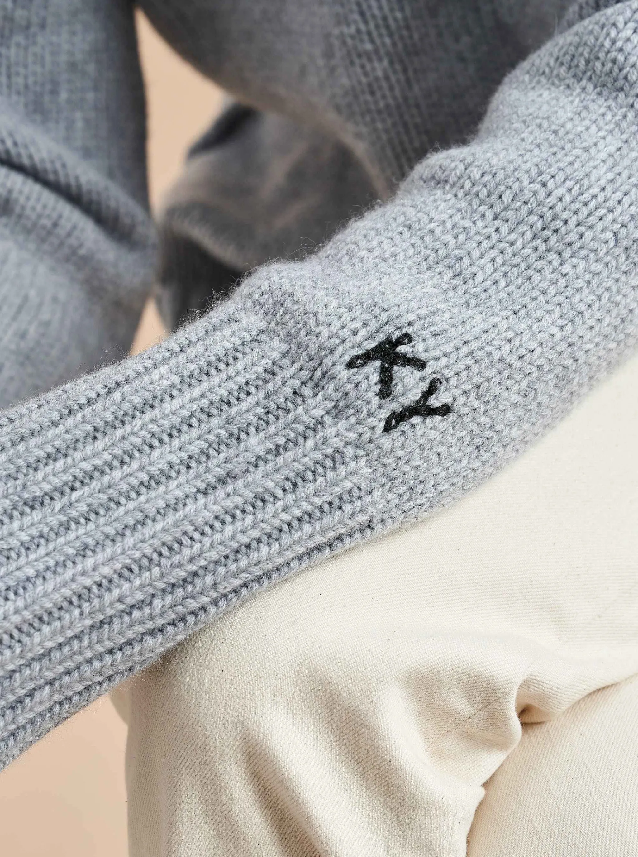 La Ligne Sweaters*Solid Marin Sweater Grey
