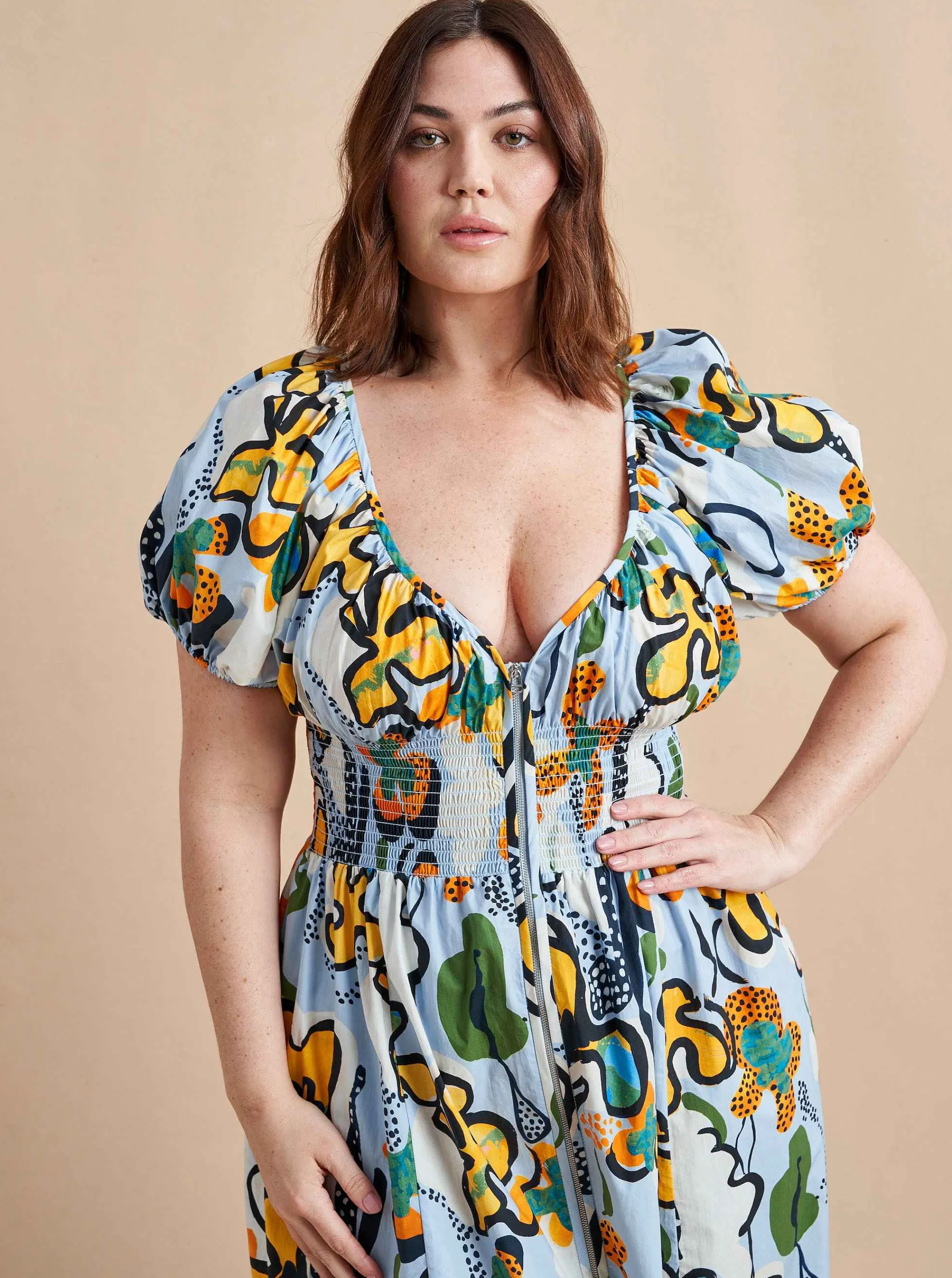 La Ligne Midi Dresses*Celina Dress Cornflower/Floral