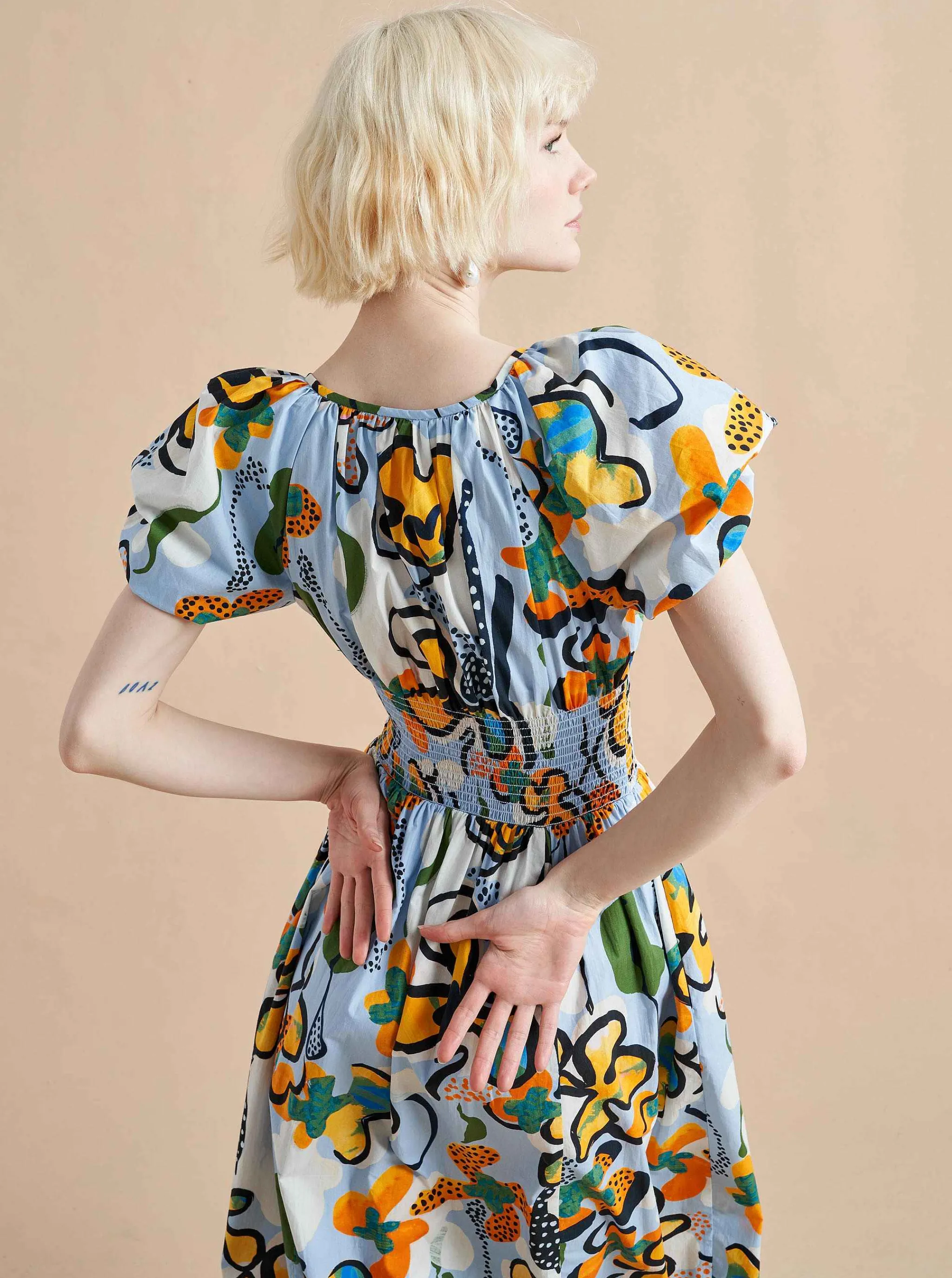 La Ligne Midi Dresses*Celina Dress Cornflower/Floral