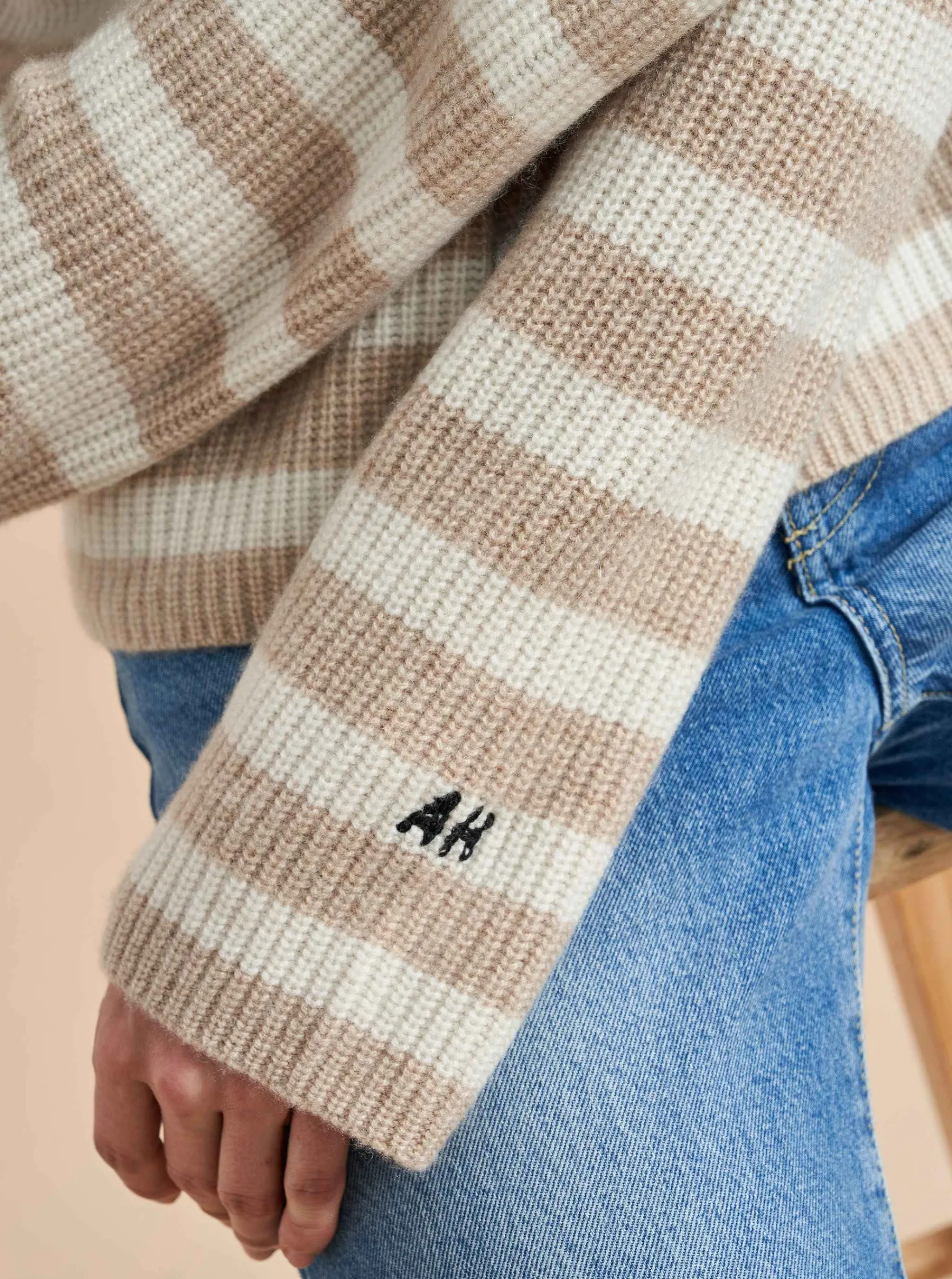 La Ligne Sweaters*Mini Striped Toujours Sweater Navy/Cream
