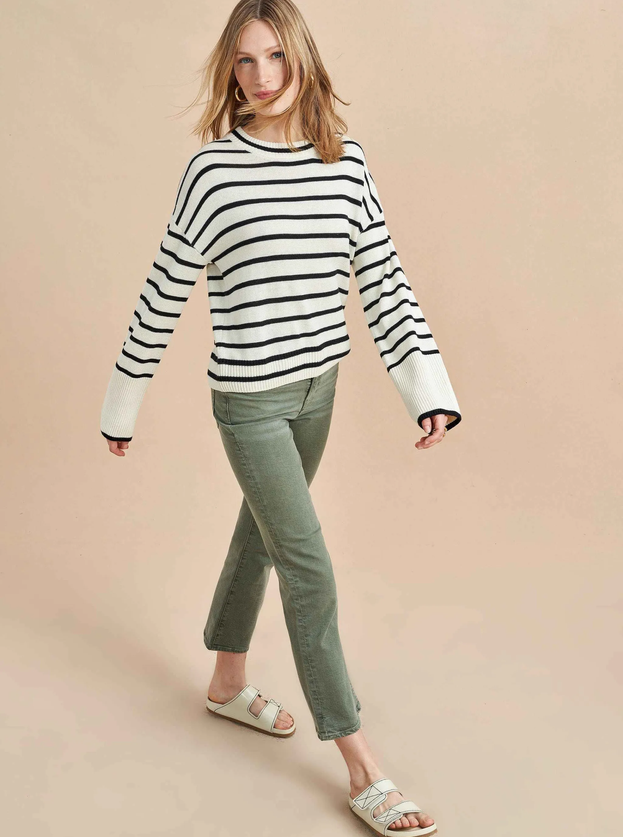 La Ligne Sweaters*Antoine Sweater Cream/Black
