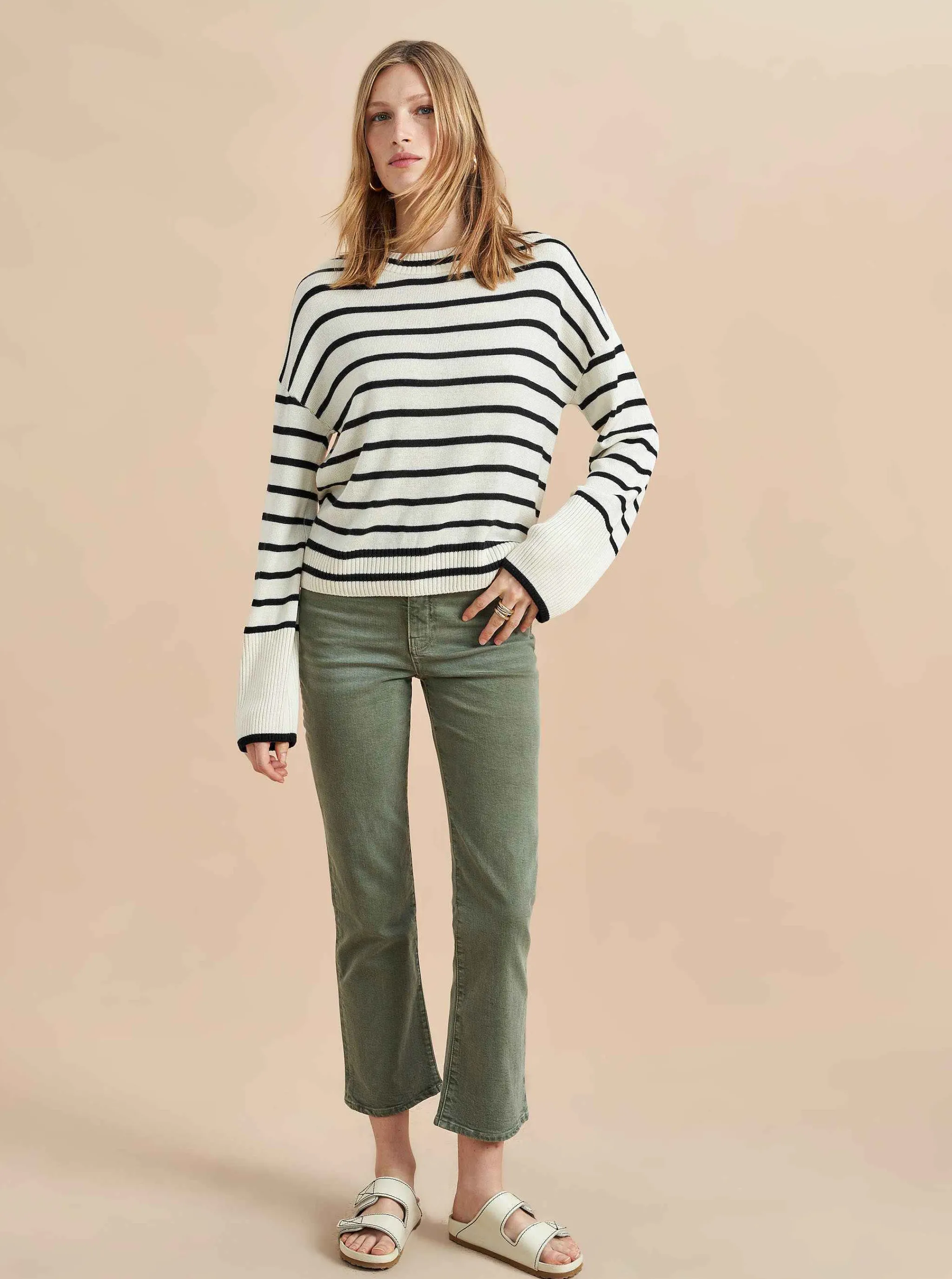 La Ligne Sweaters*Antoine Sweater Cream/Black